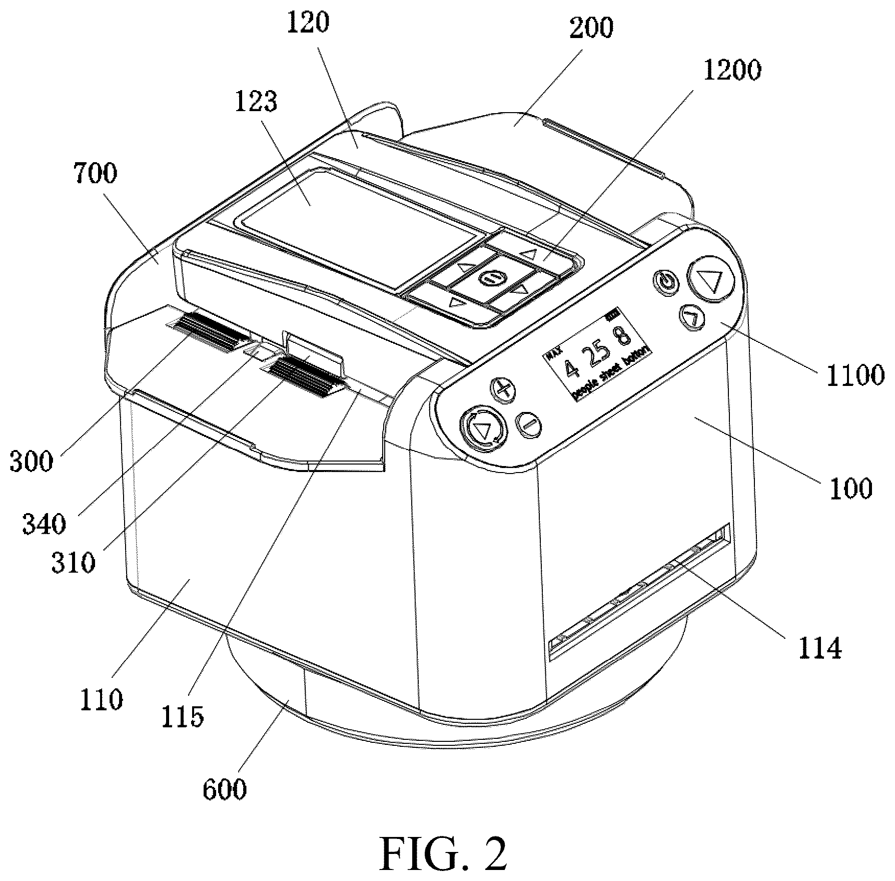 Patent US12599833 Figure 2 – Card shuffling-and-dealing integrated machine