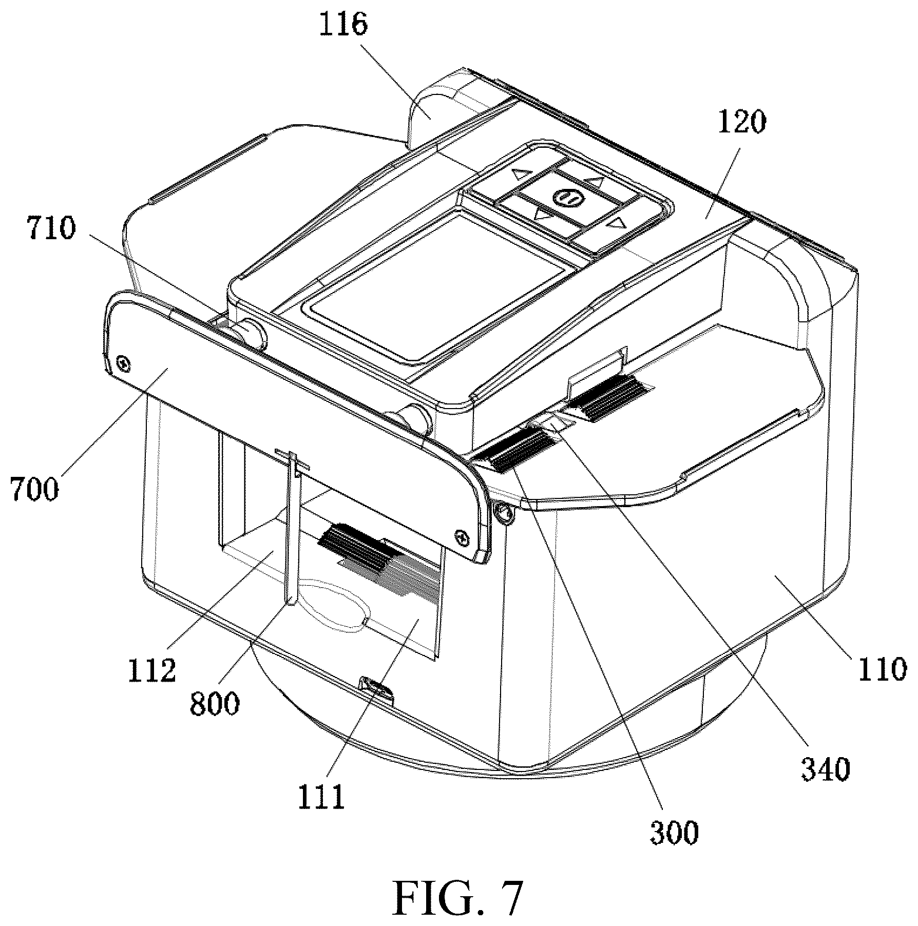Patent US12599833 Figure 7 – Card shuffling-and-dealing integrated machine