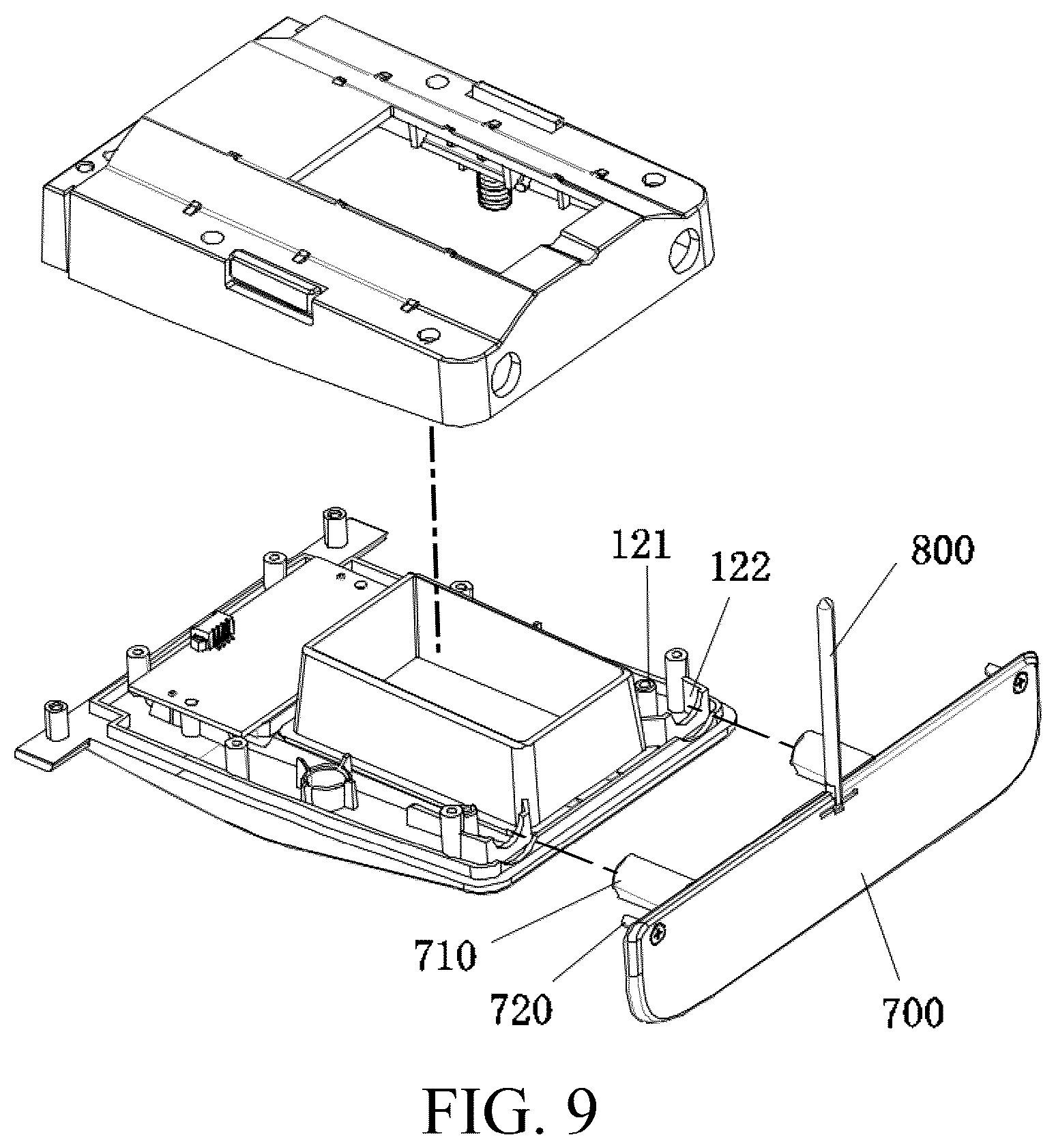 Patent US12599833 Figure 9 – Card shuffling-and-dealing integrated machine