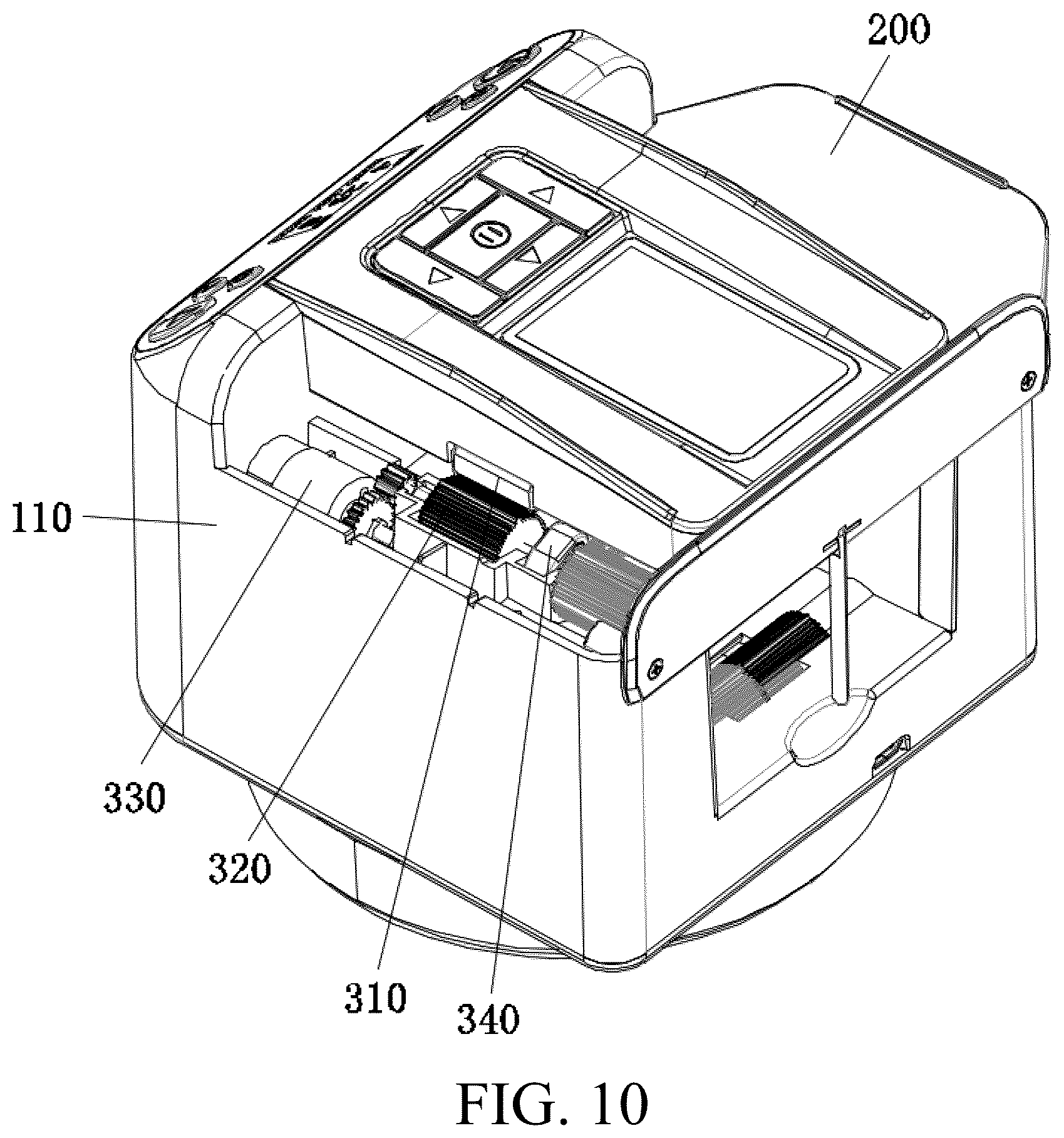 Patent US12599833 Figure 10 – Card shuffling-and-dealing integrated machine