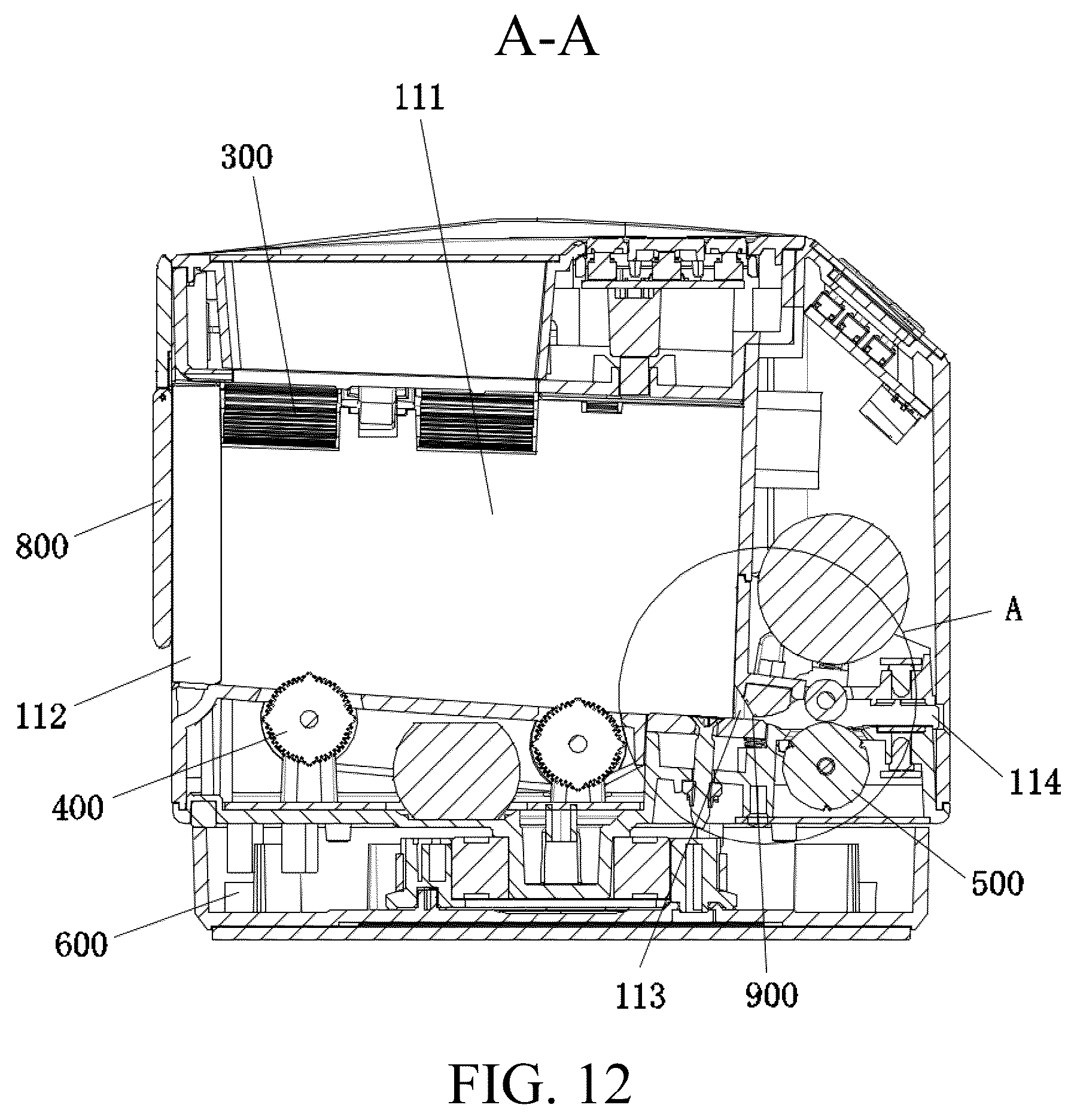 Patent US12599833 Figure 12 – Card shuffling-and-dealing integrated machine