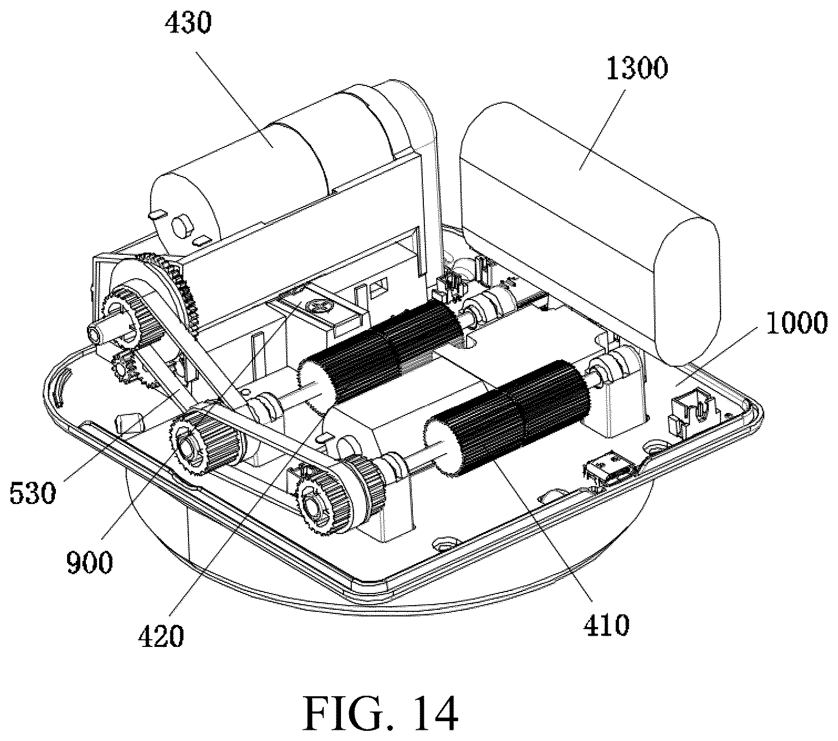 Patent US12599833 Figure 14 – Card shuffling-and-dealing integrated machine
