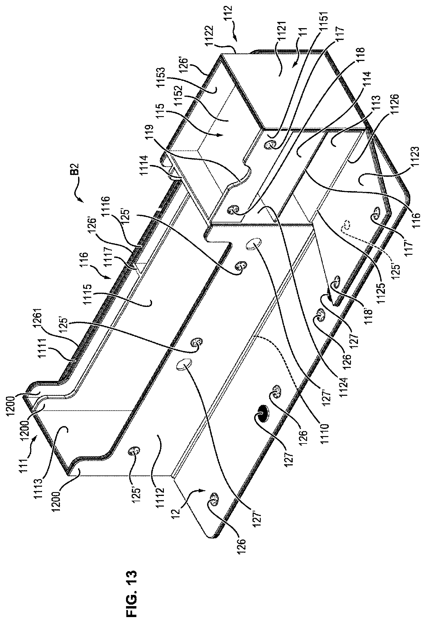 Patent US12599834 Figure 9 – Game box element forming the lid of a game box or game board, associated game box