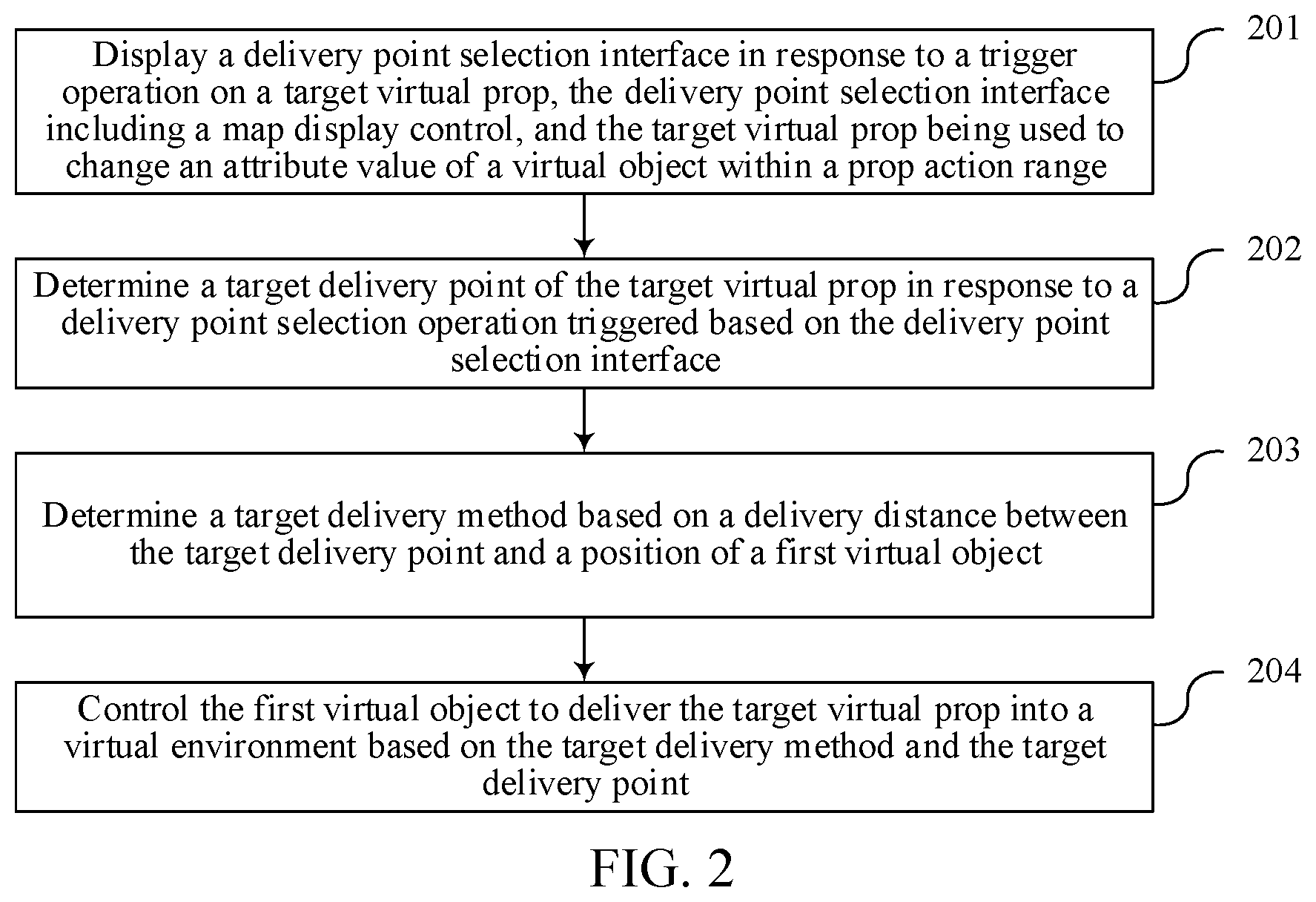 Patent US12599839 Figure 2 – Delivery of virtual effect