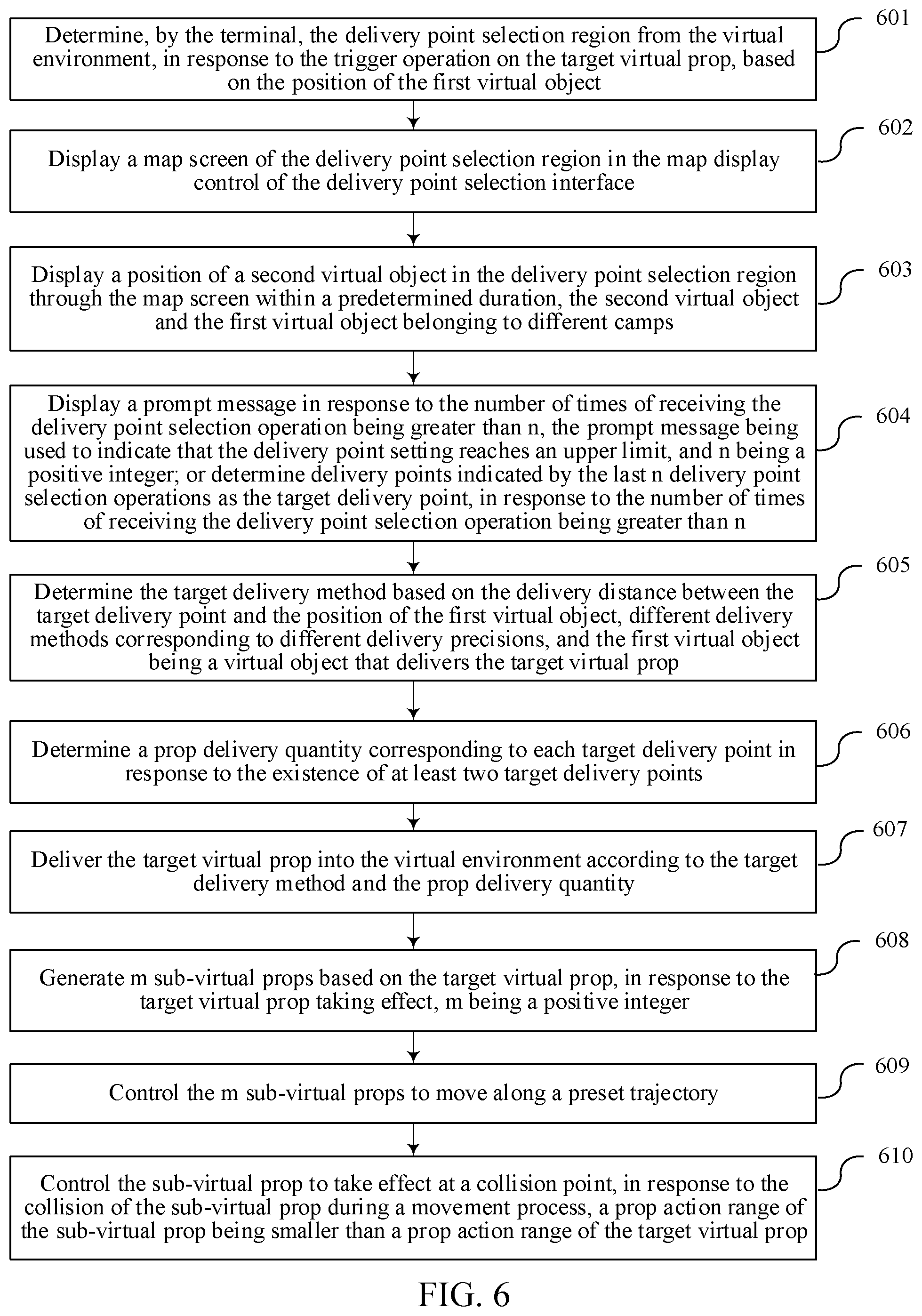 Patent US12599839 Figure 6 – Delivery of virtual effect
