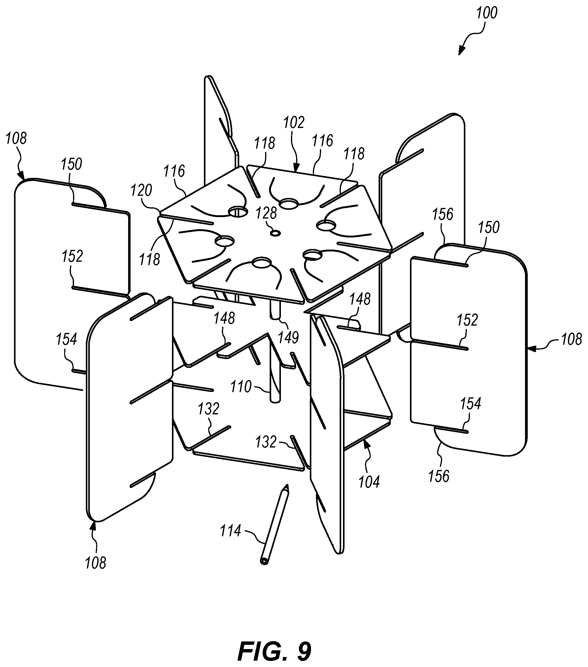 Patent US12599845 Figure 9 – Piñata structure and method for assembling same