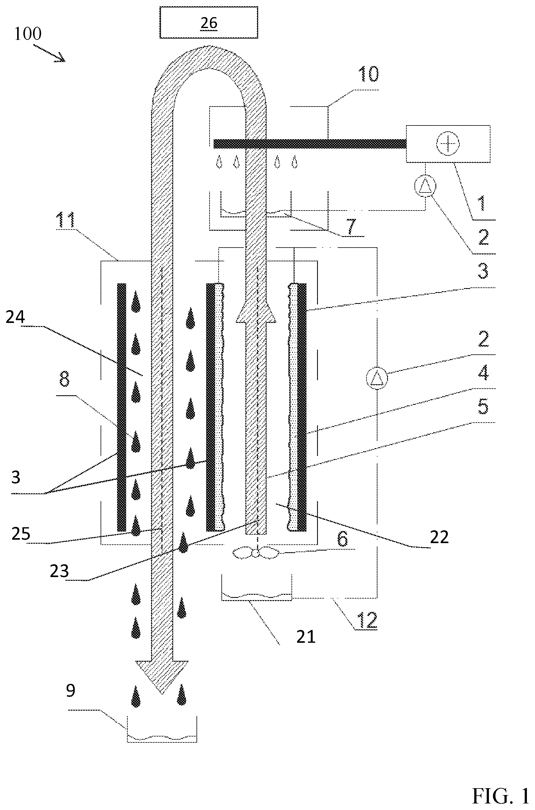 Patent US12599847 Figure 1 – Liquid separation system