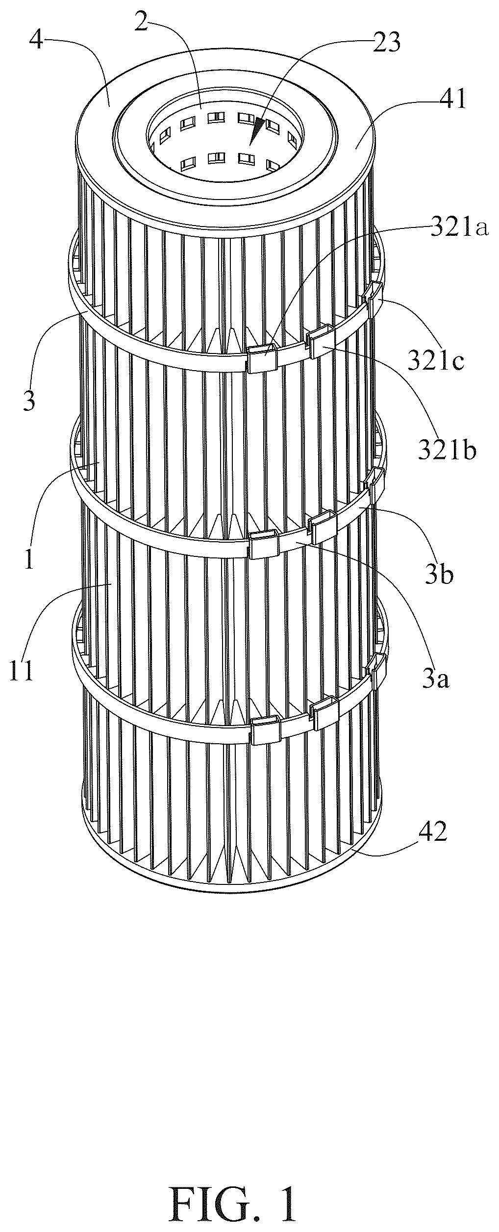Patent US12599853 Figure 1 – Swimming pool filter cartridge
