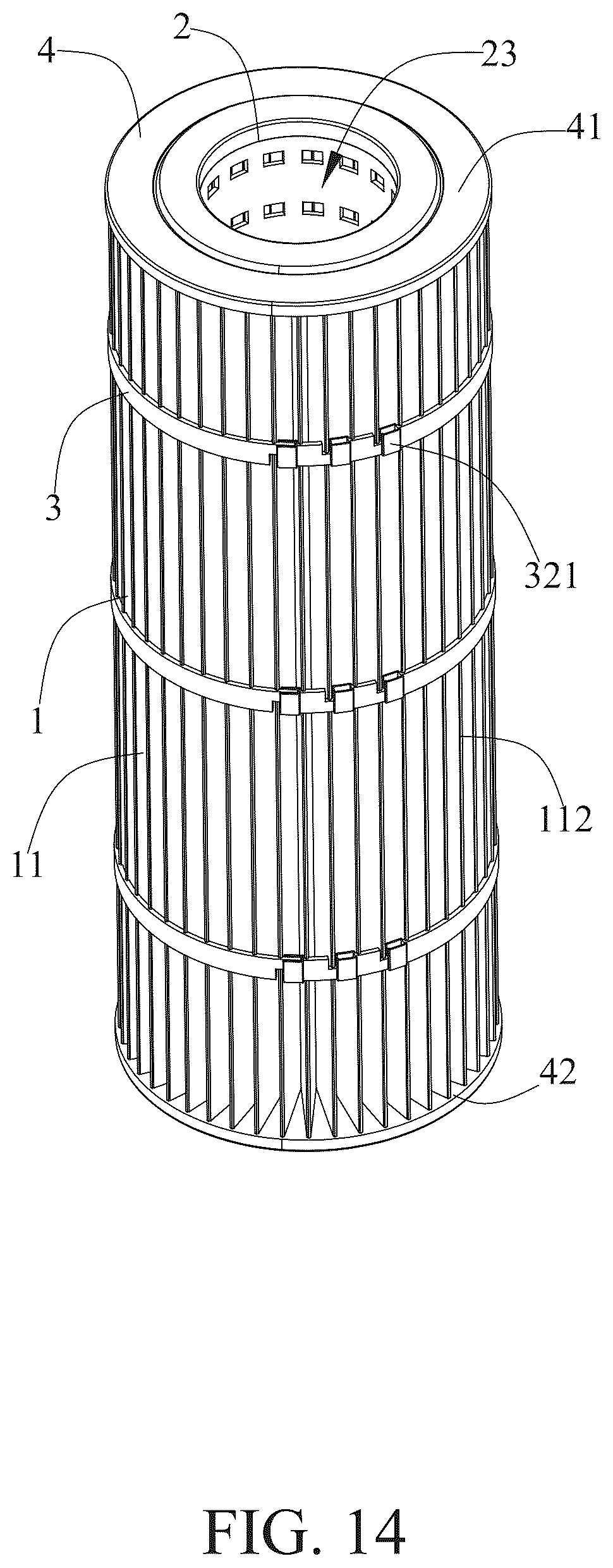 Patent US12599853 Figure 14 – Swimming pool filter cartridge