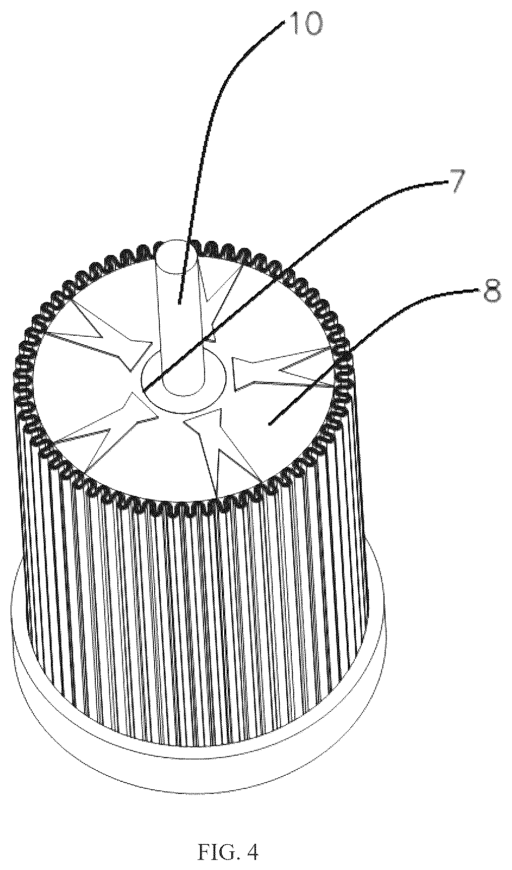 Patent US12599859 Figure 4 – Shower filter element