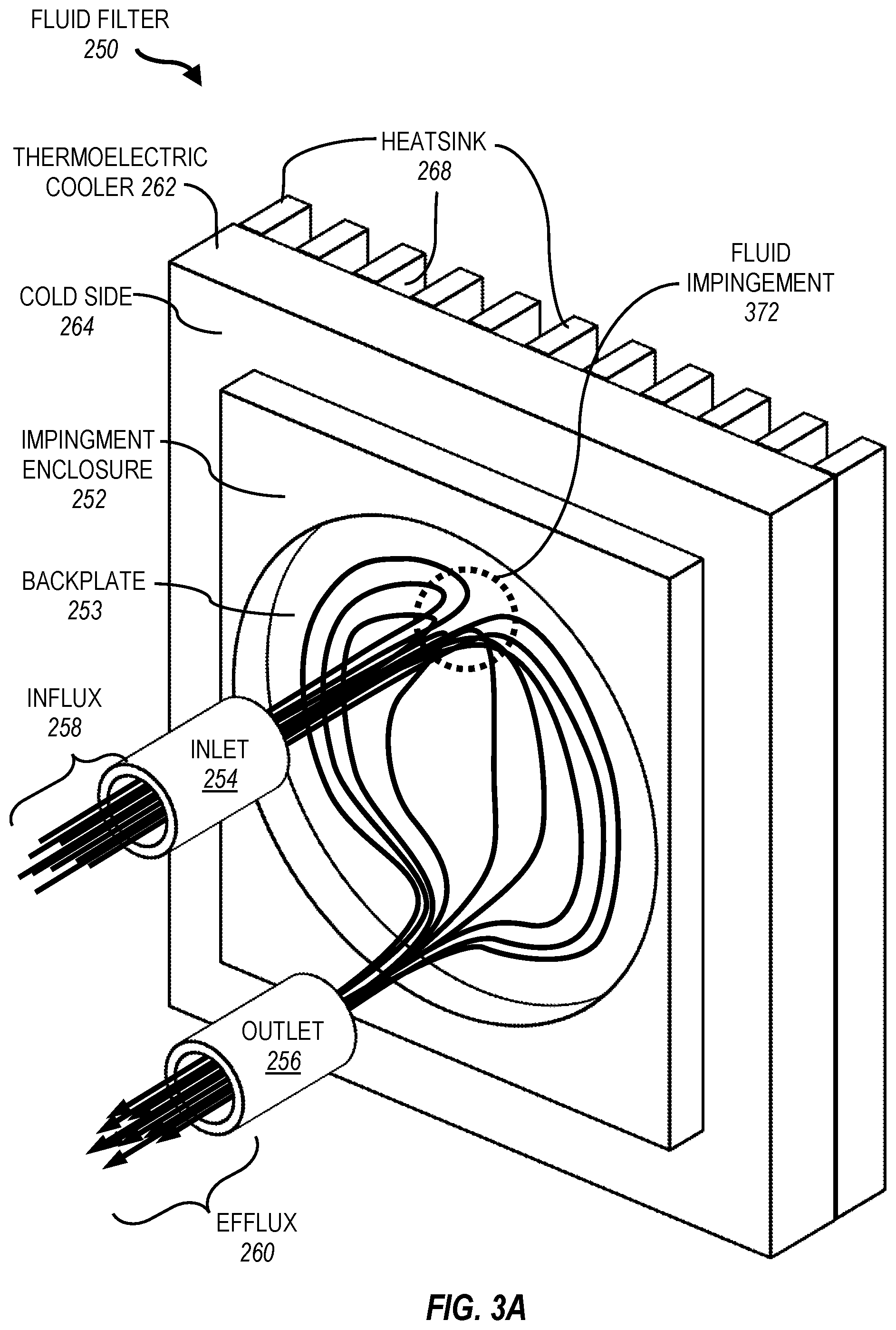Patent US12599861 Figure 4 – Impinging gas sample water condenser