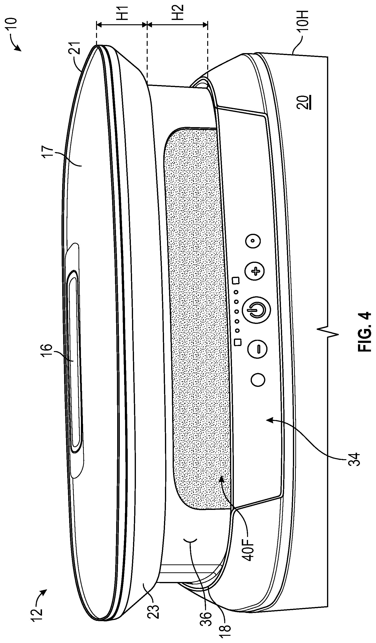 Patent US12599863 Figure 4 – Air purifier with integrated electronics cooling