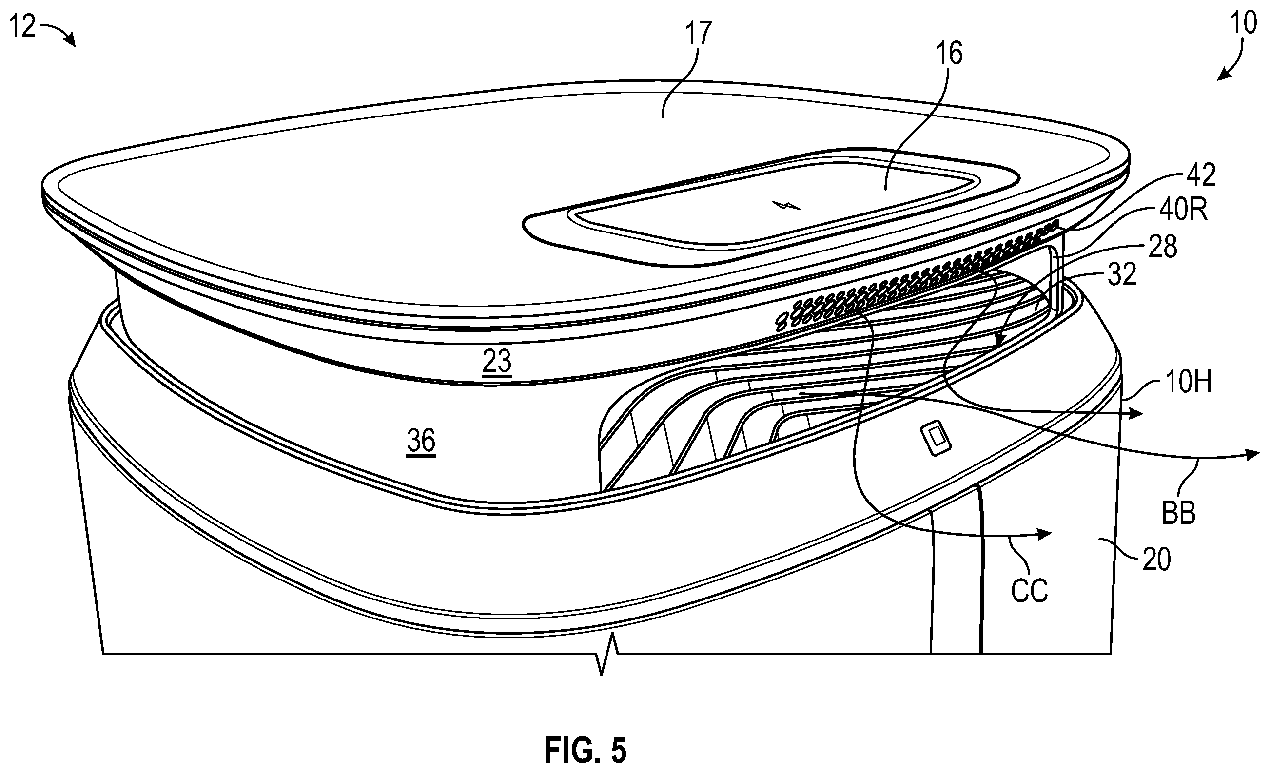 Patent US12599863 Figure 5 – Air purifier with integrated electronics cooling