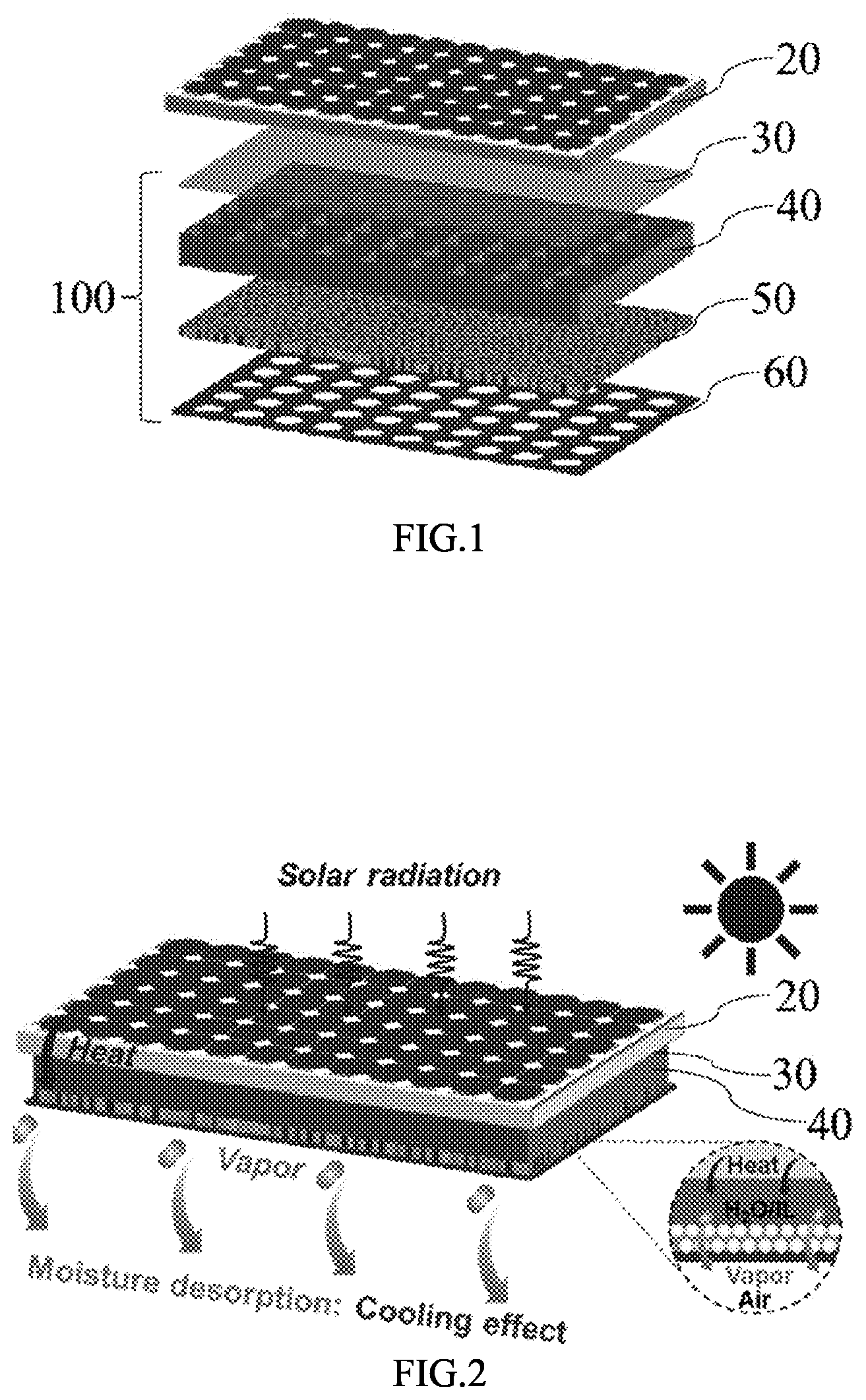 Patent US12599866 Figure 1 – Membrane-based desorption cooling method for passive thermal management