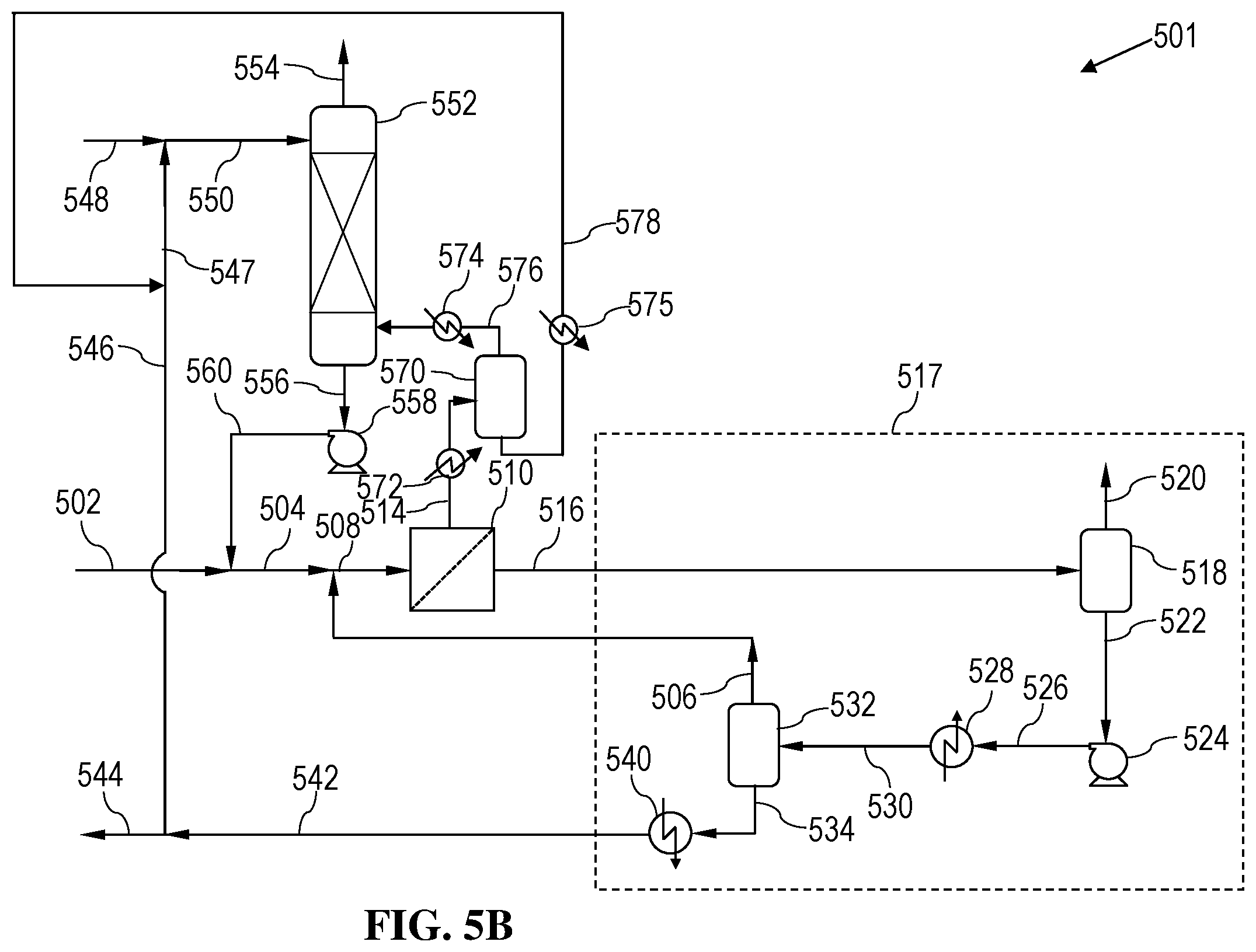 Patent US12599870 Figure 8 – Membrane-based separation processes enhanced with an absorption device