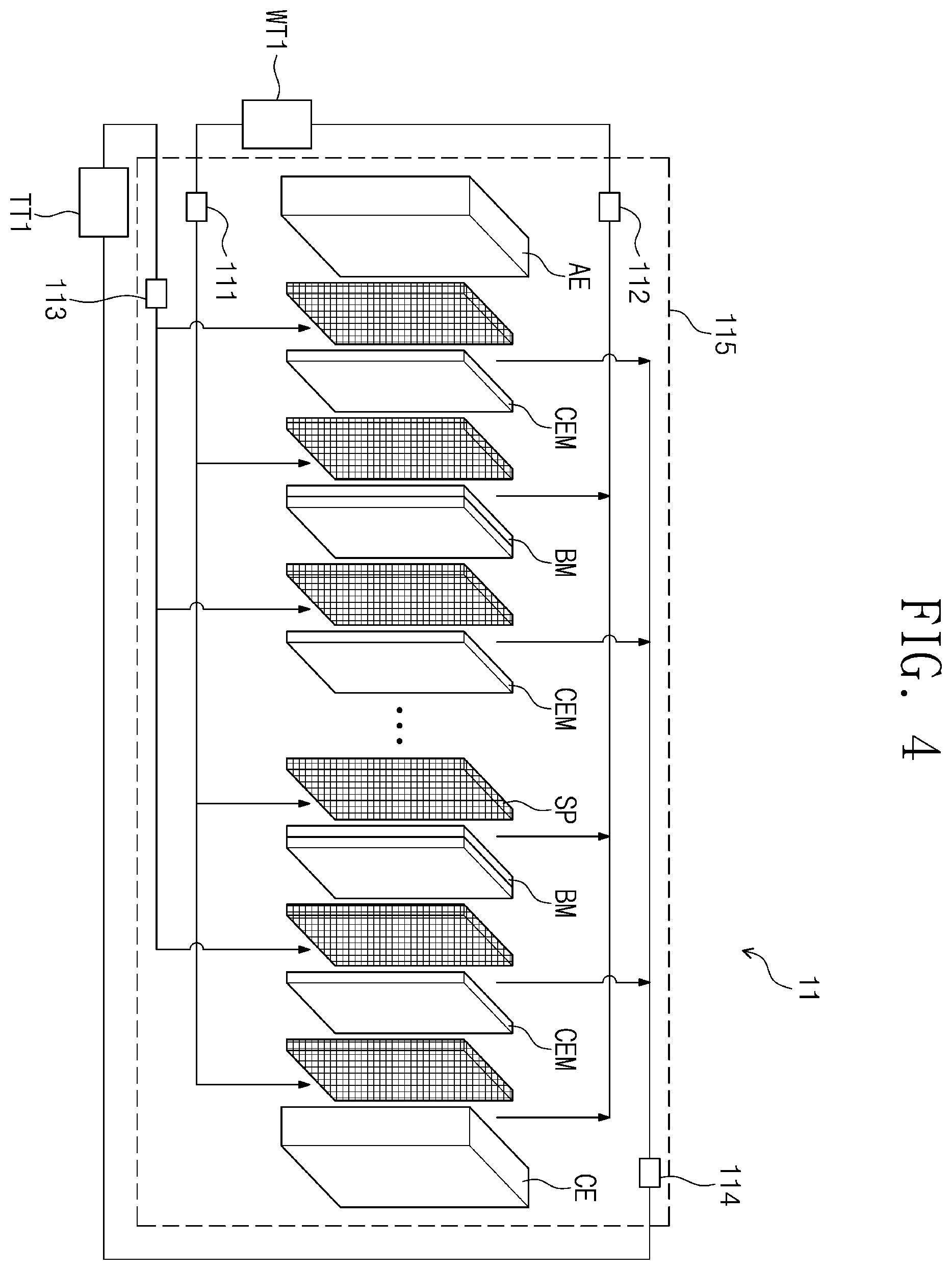 Patent US12599874 Figure 4 – Wastewater treatment system and method for semiconductor fabrication process