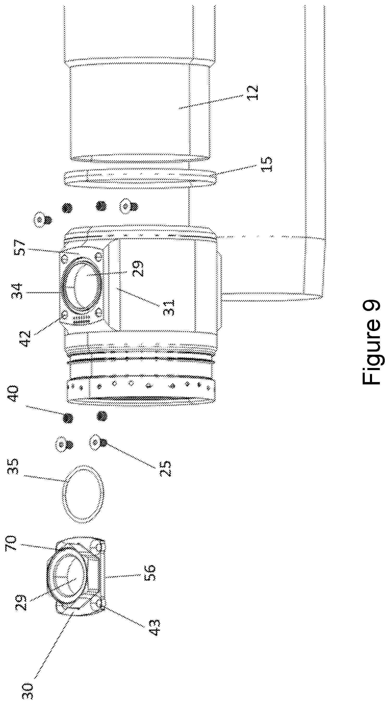 Patent US12599876 Figure 9 – Port for membrane module