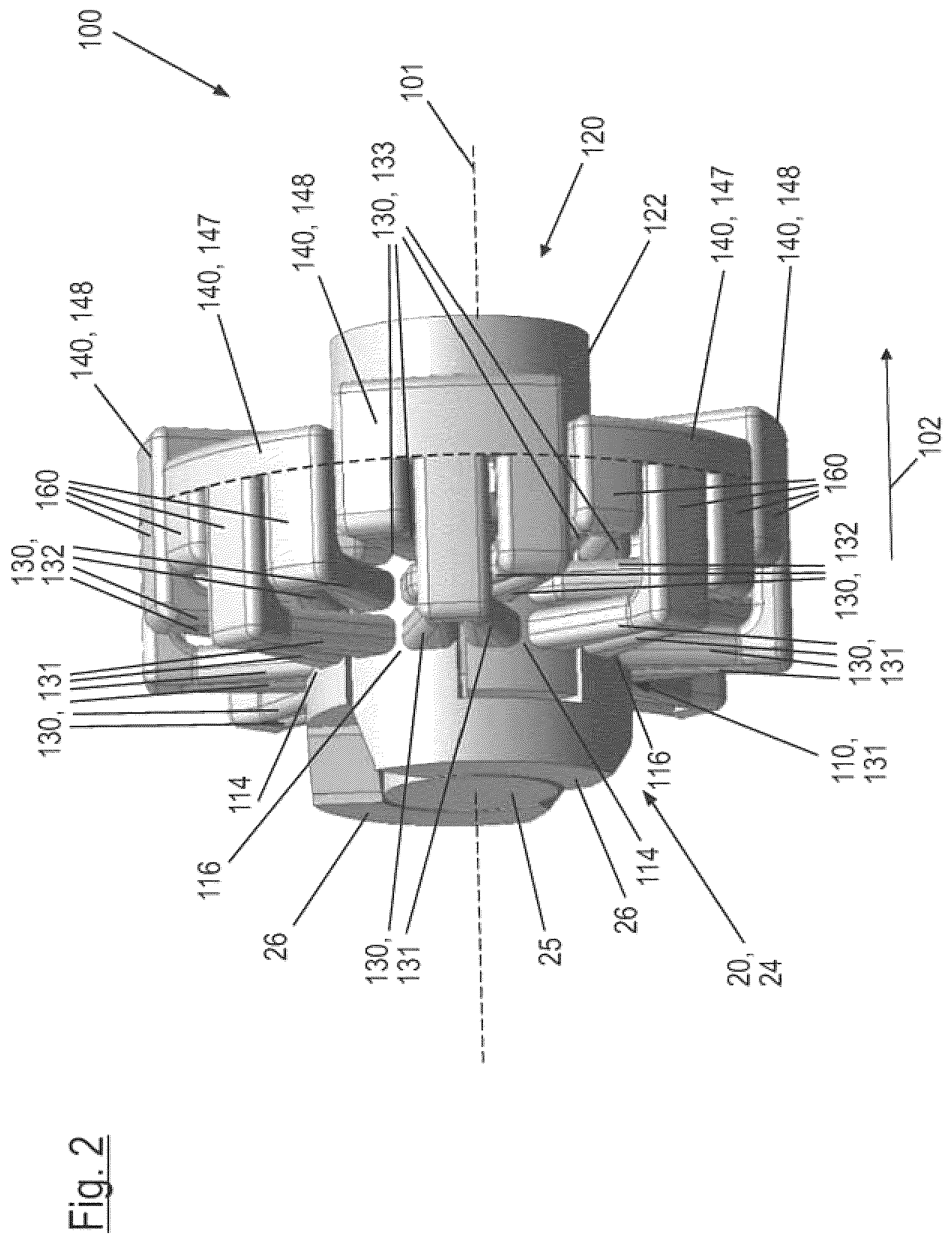Patent US12599878 Figure 2 – Mixing segment for a static mixer