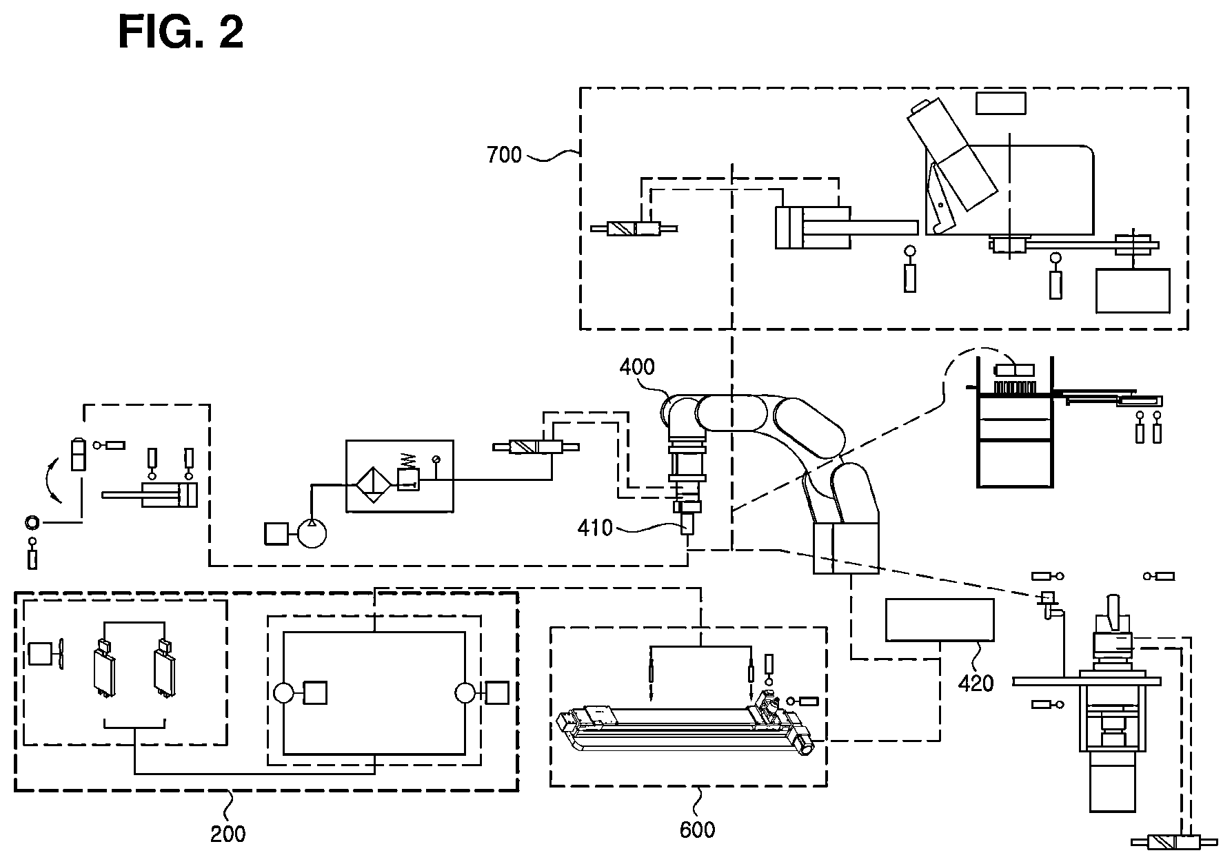 Patent US12599880 Figure 2 – Raw material/container supply device for individual-specific cosmetics manufacturing selling machine
