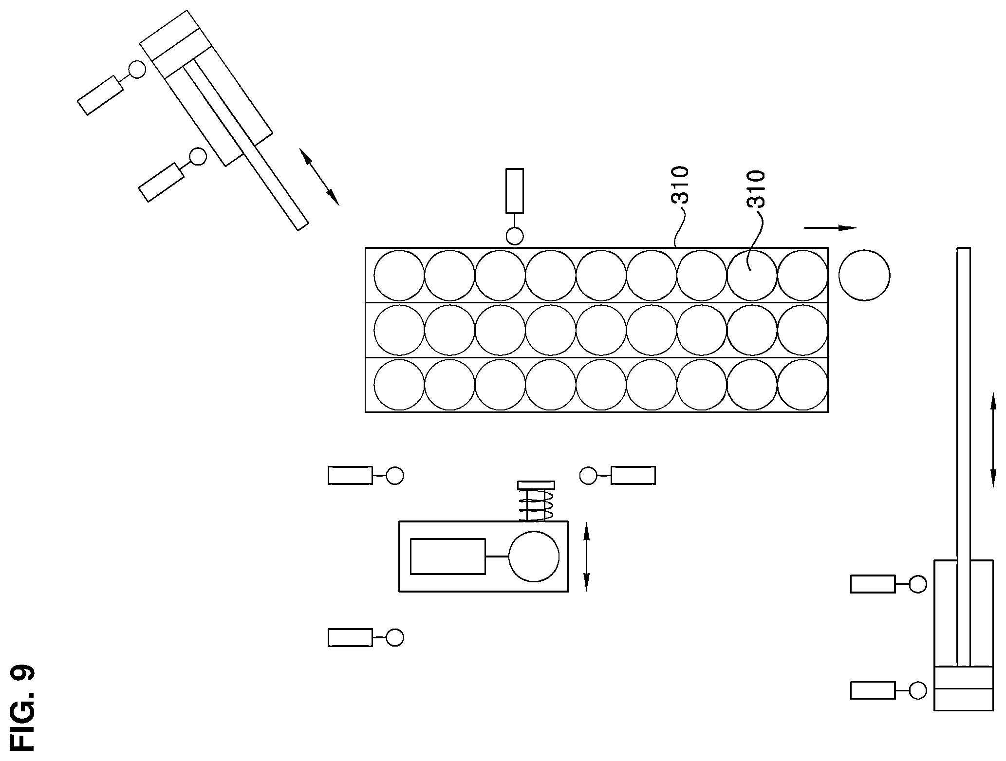 Patent US12599880 Figure 9 – Raw material/container supply device for individual-specific cosmetics manufacturing selling machine