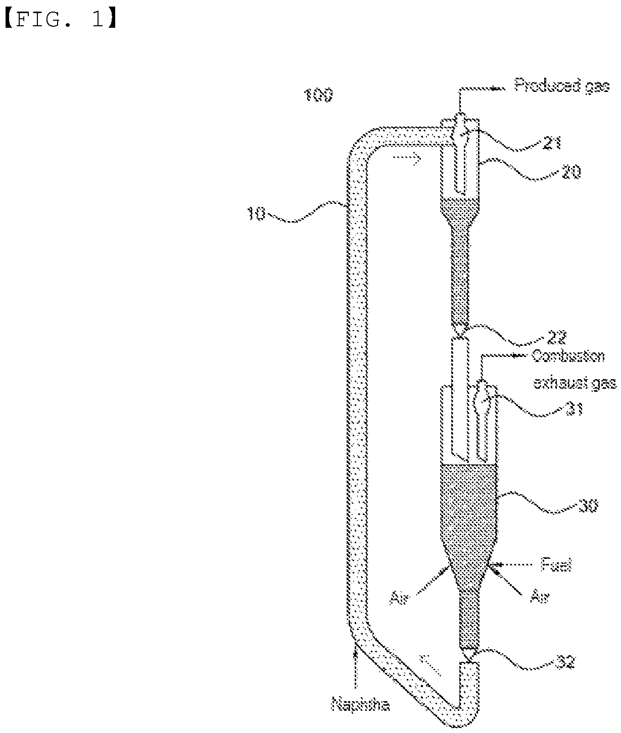 Patent US12599884 Figure 1 – Circulating fluidized bed reactor using electric heating furnace