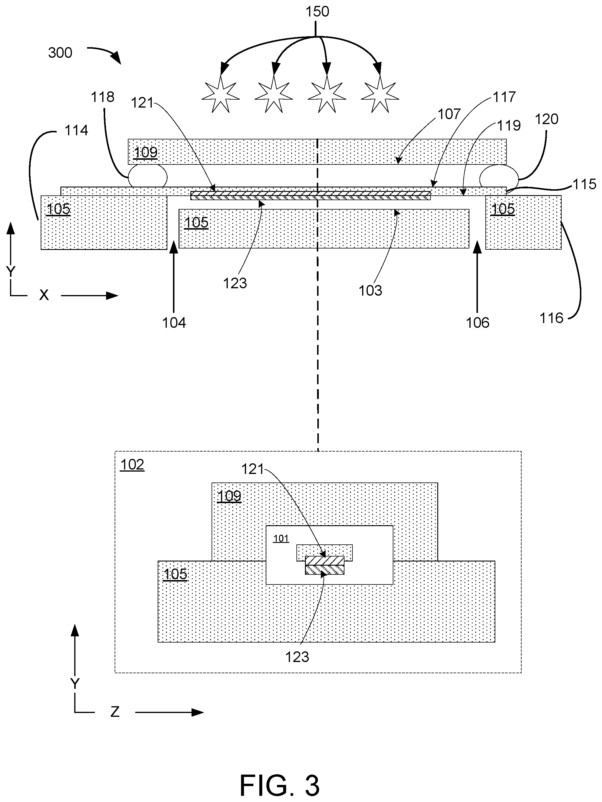 Patent US12599901 Figure 3 – Microfluidic reaction chamber with a reaction chamber circuit