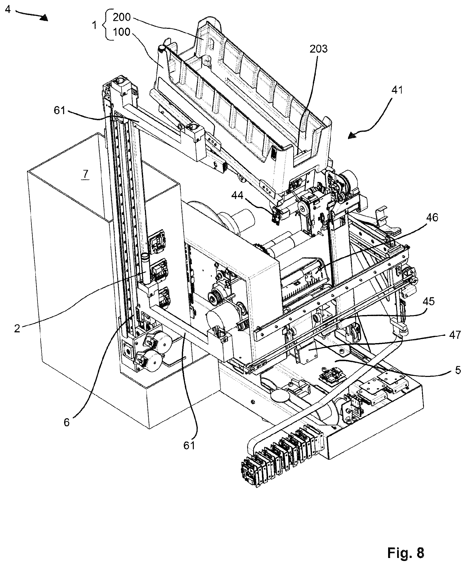 Patent US12599909 Figure 5 – Tube tray for secondary tubes, secondary tube handling module, and method of handling secondary tubes in an automated processing system
