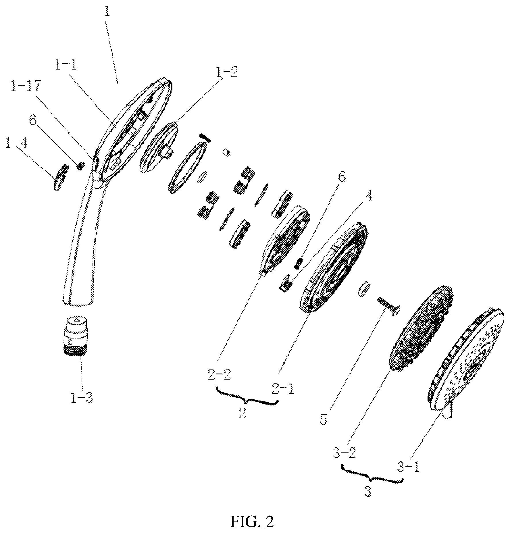 Patent US12599917 Figure 2 – Shower head capable of being rapidly assembled