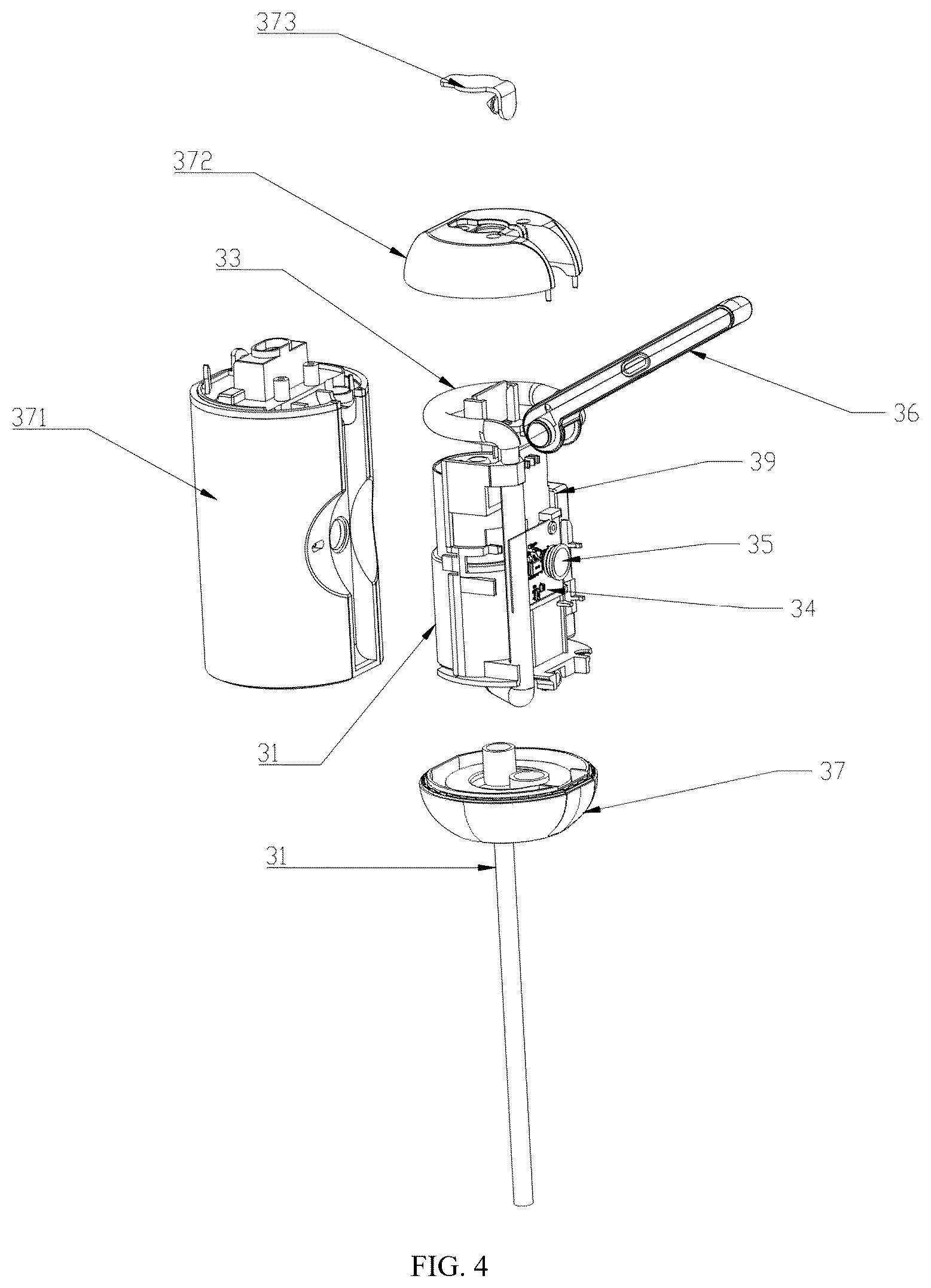 Patent US12599918 Figure 4 – Heatable portable irrigator