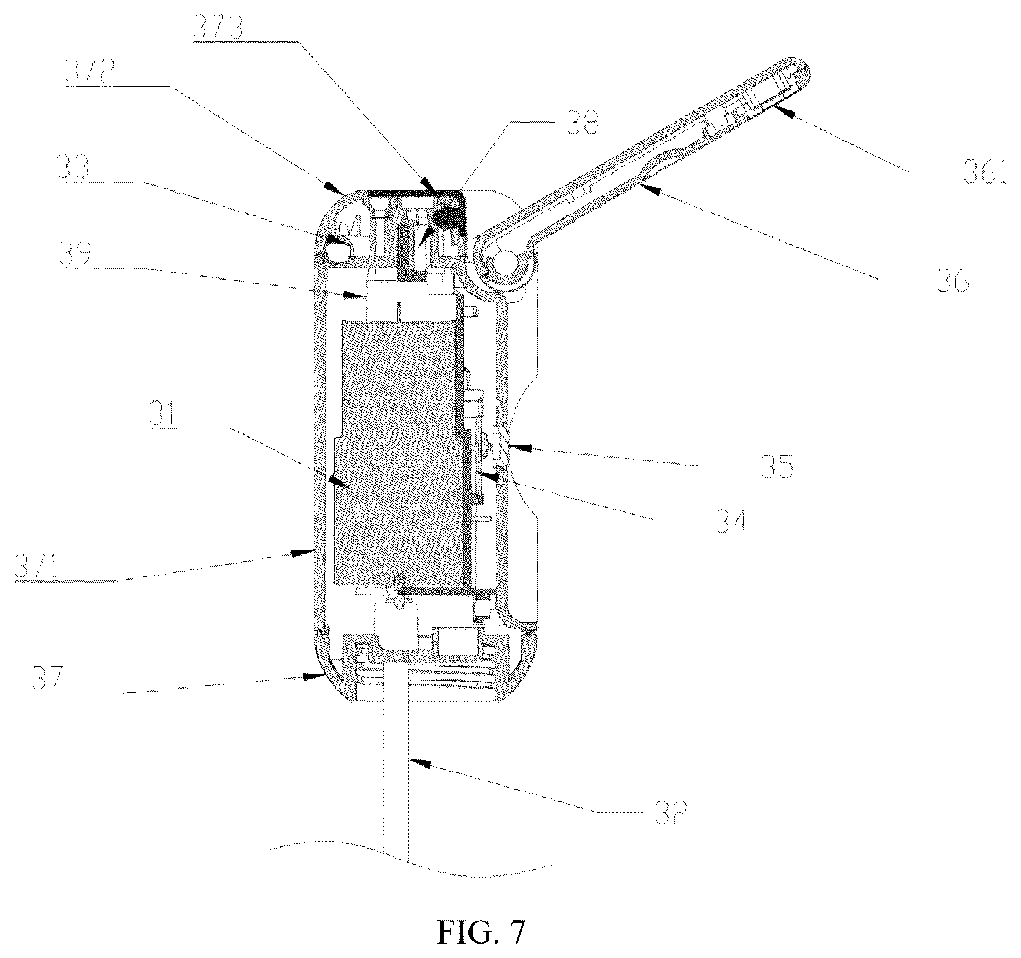 Patent US12599918 Figure 7 – Heatable portable irrigator