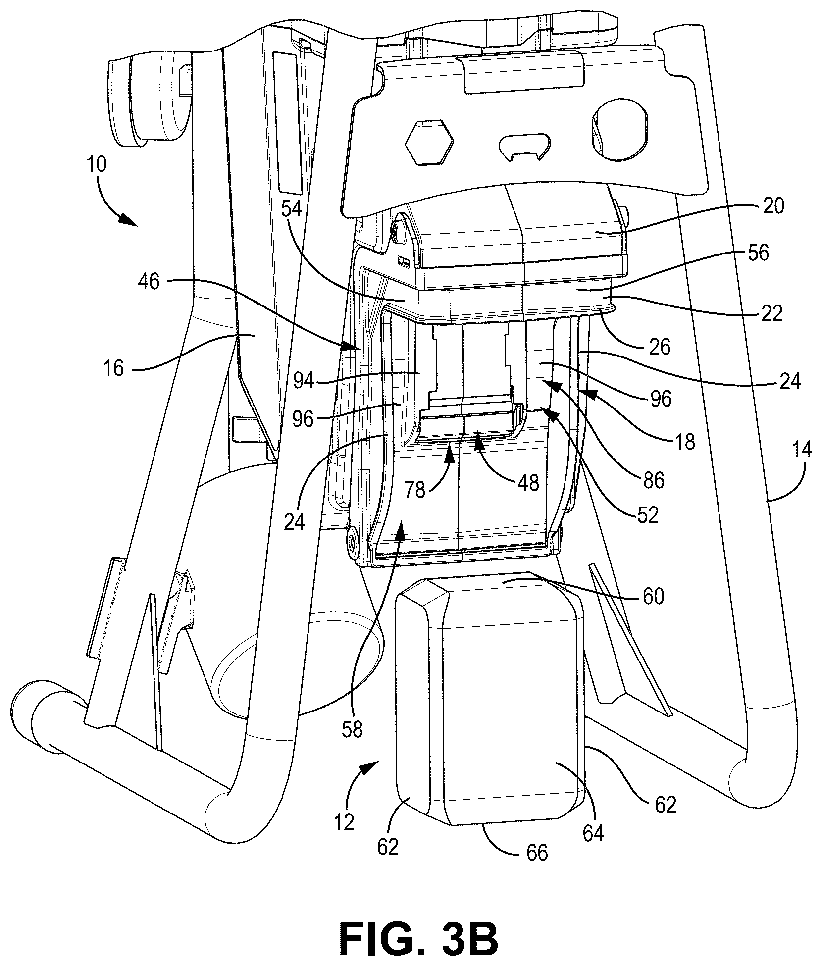 Patent US12599921 Figure 6 – Fluid sprayer with covered battery