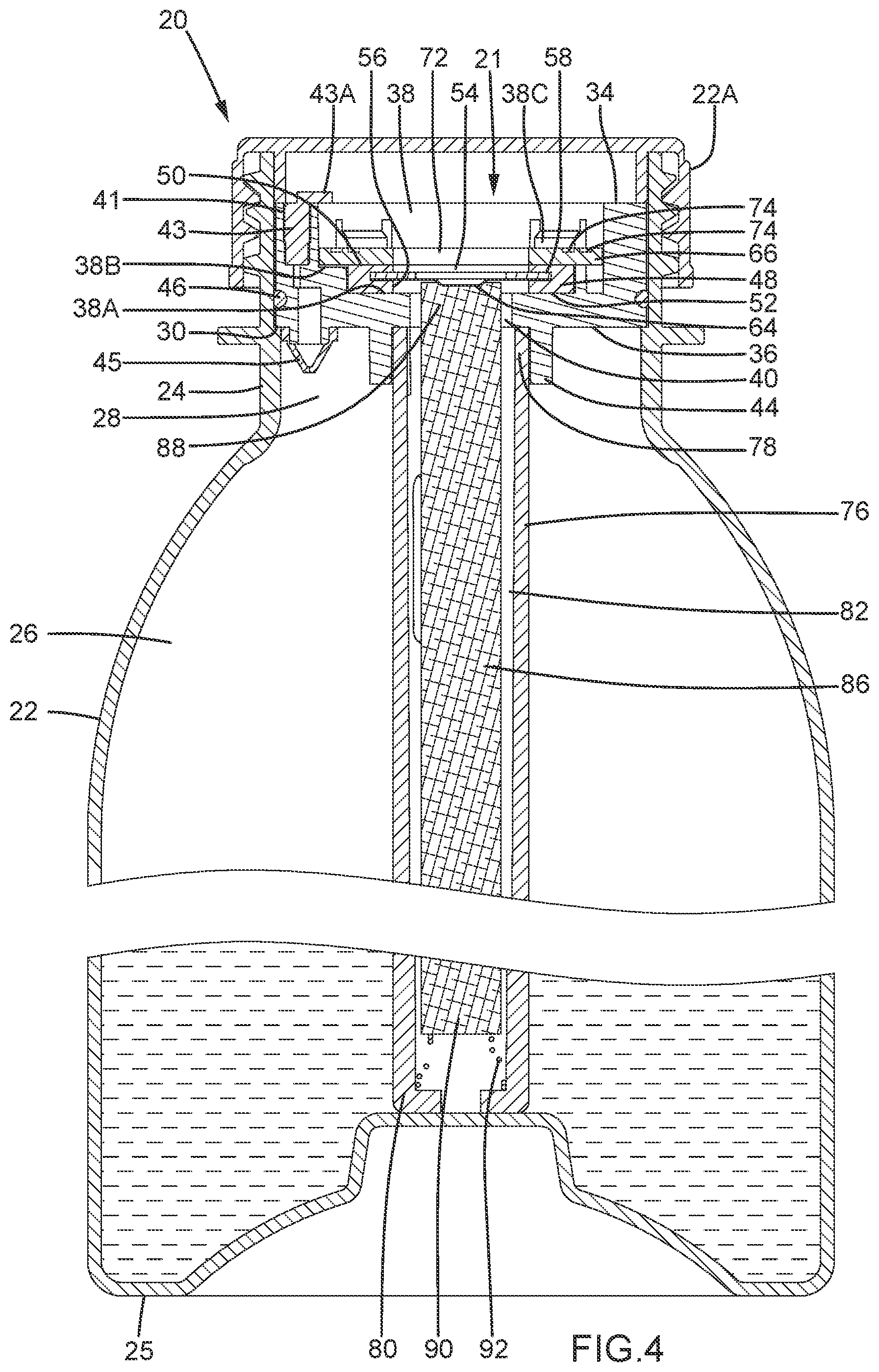 Patent US12599924 Figure 4 – Atomization bottle and liquid atomization device including the atomization bottle