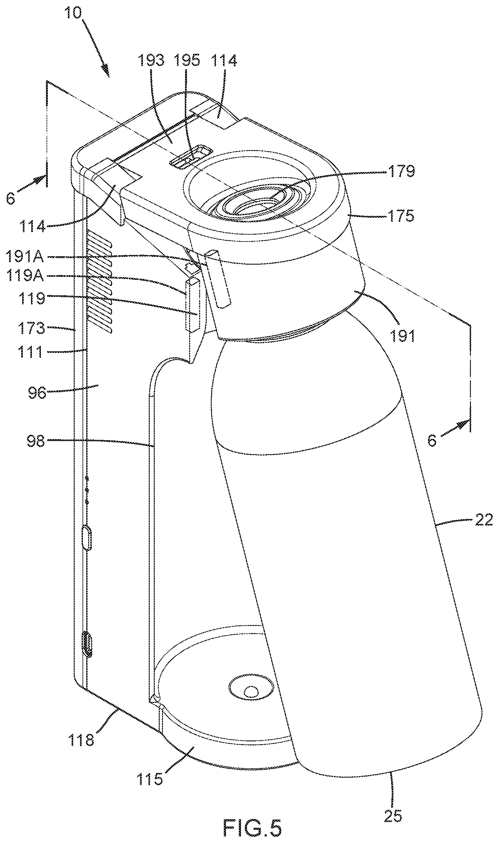 Patent US12599924 Figure 5 – Atomization bottle and liquid atomization device including the atomization bottle