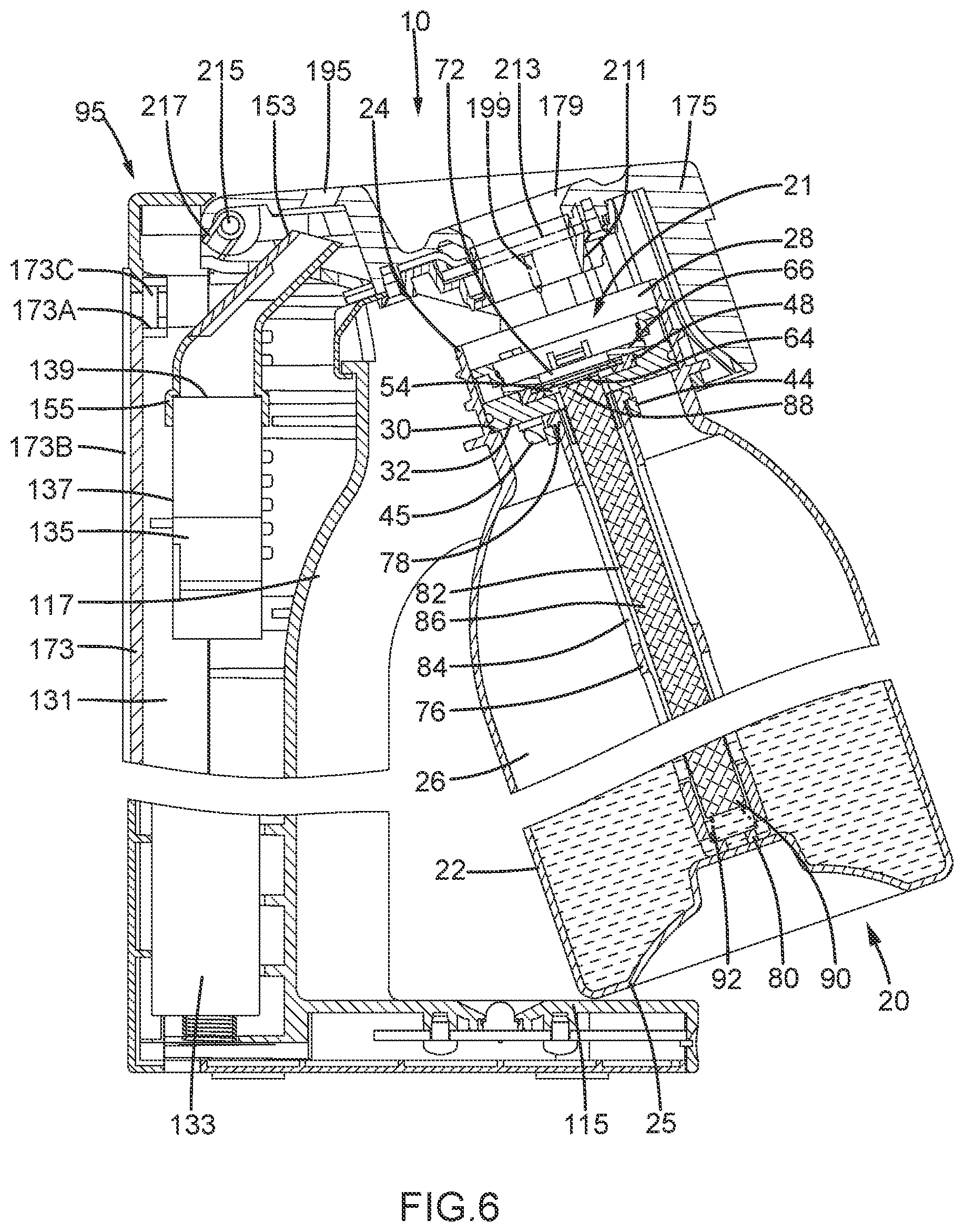 Patent US12599924 Figure 6 – Atomization bottle and liquid atomization device including the atomization bottle