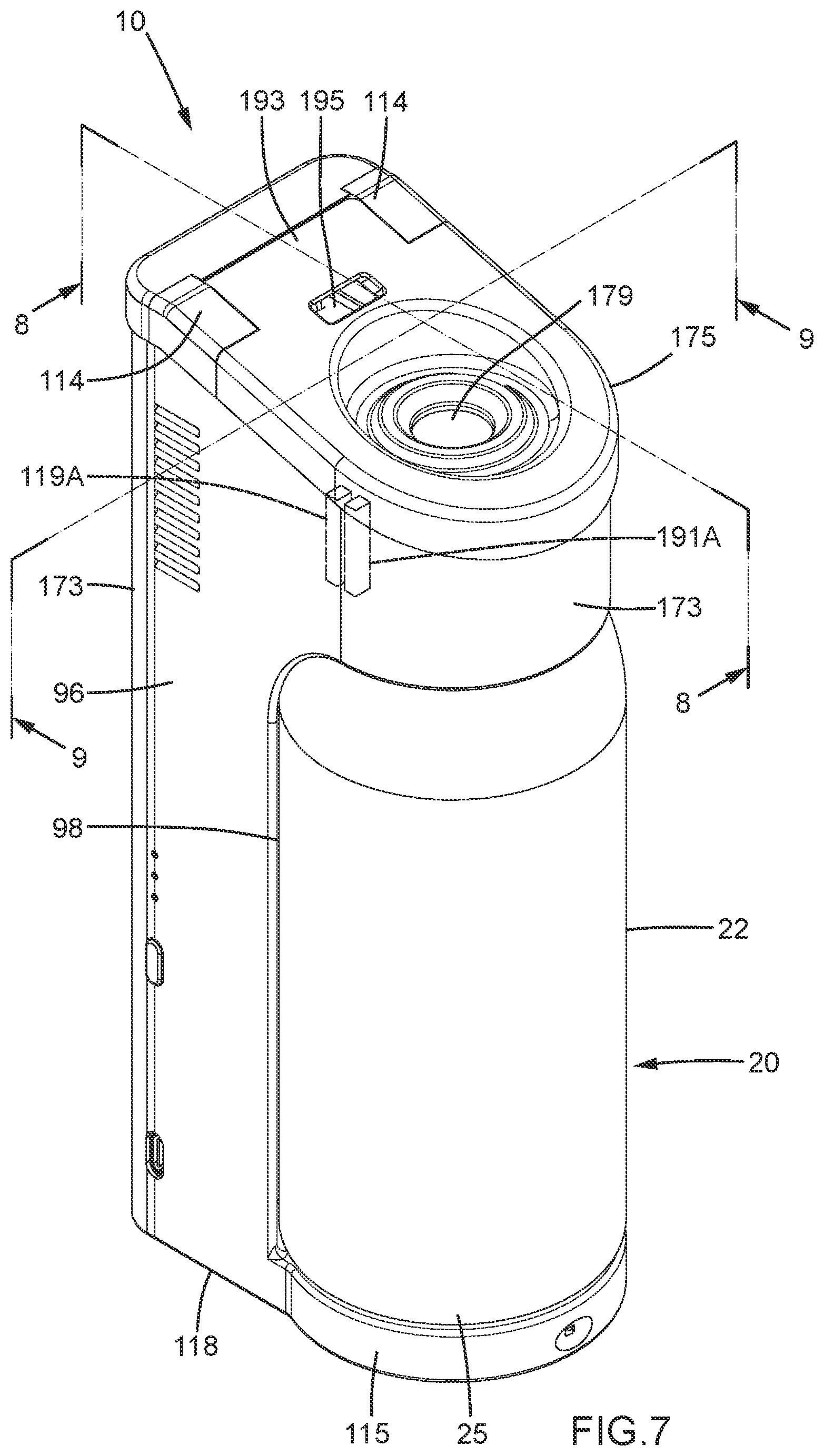 Patent US12599924 Figure 7 – Atomization bottle and liquid atomization device including the atomization bottle