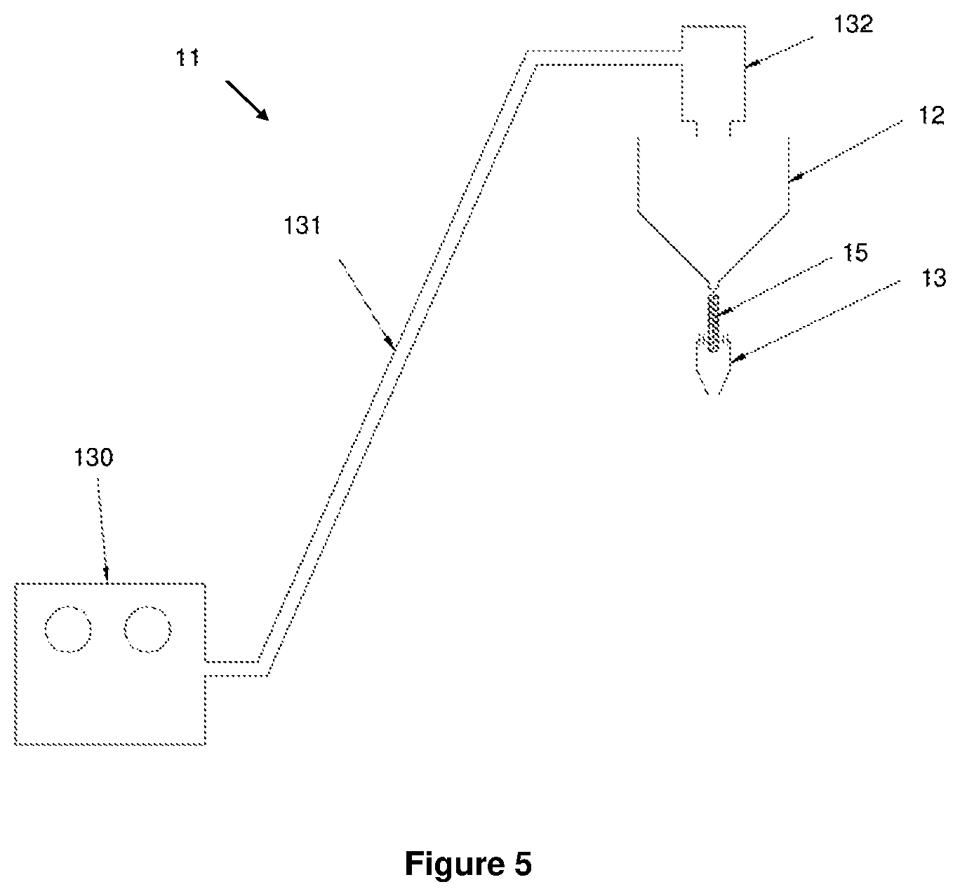 Patent US12599929 Figure 5 – Powder spraying system, powder spraying nozzle and method