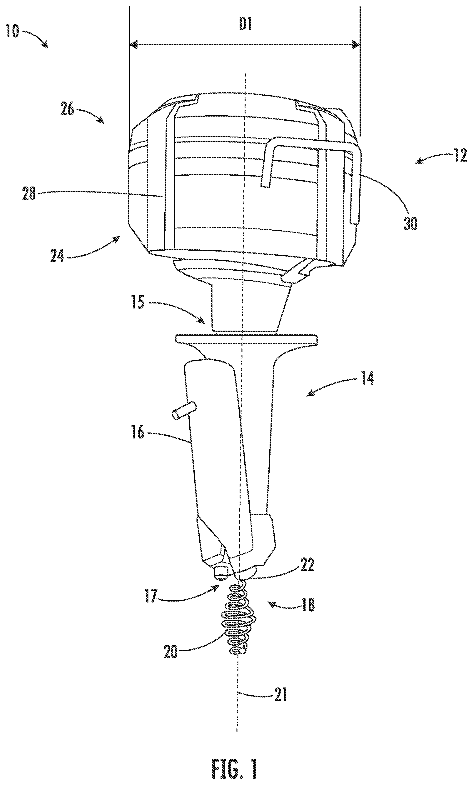 Patent US12599940 Figure 1 – Drain cleaner tool