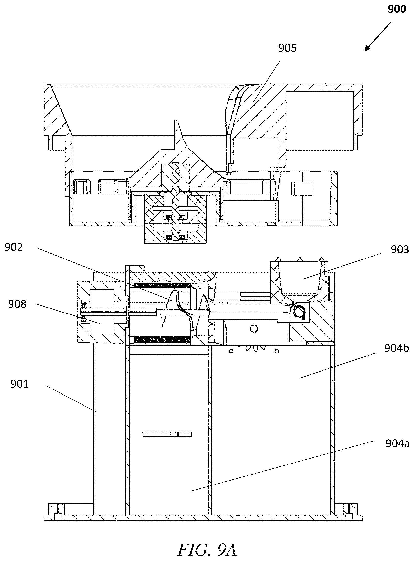 Patent US12599942 Figure 10 – Extraction device and mechanisms, and use in recycling beverage capsules