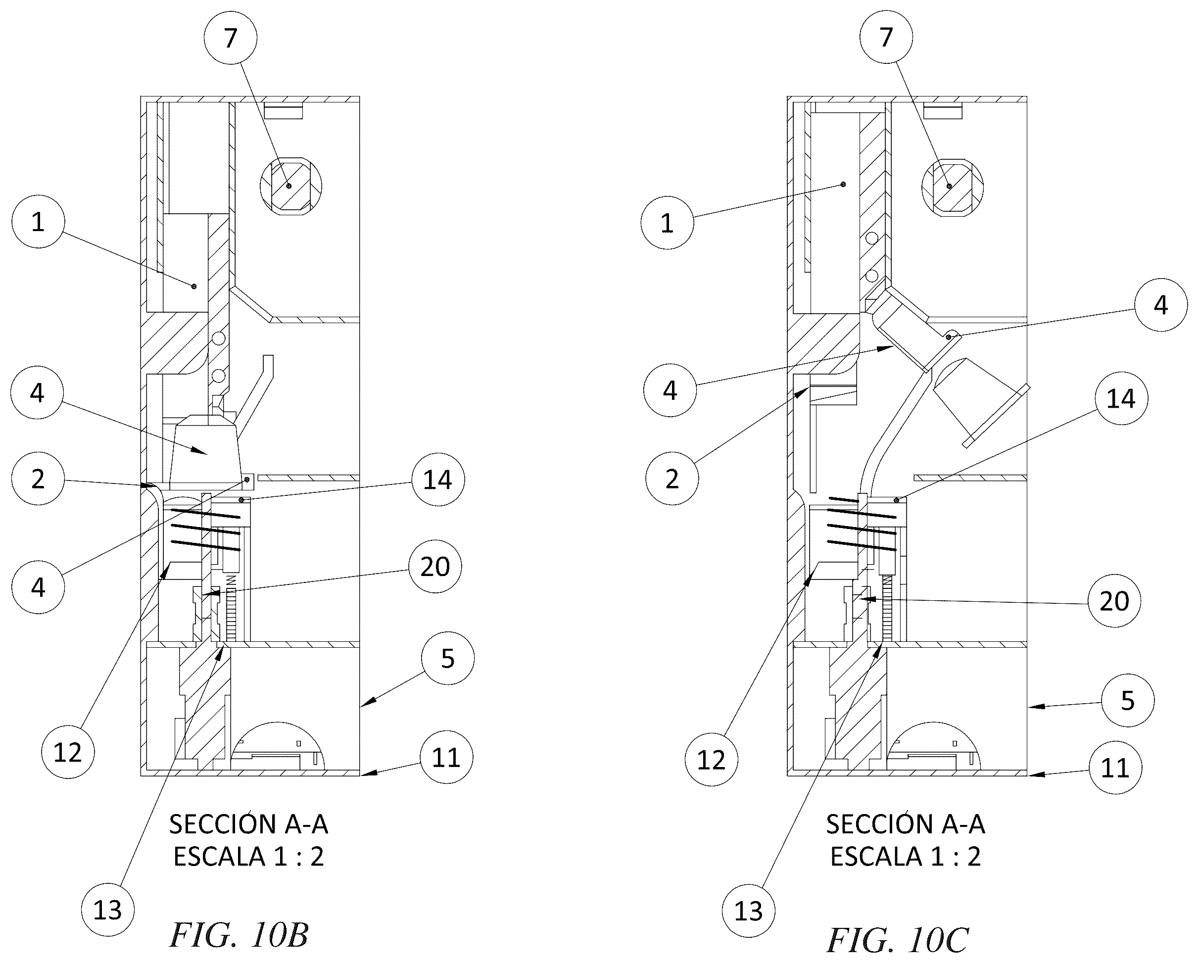 Patent US12599942 Figure 13 – Extraction device and mechanisms, and use in recycling beverage capsules