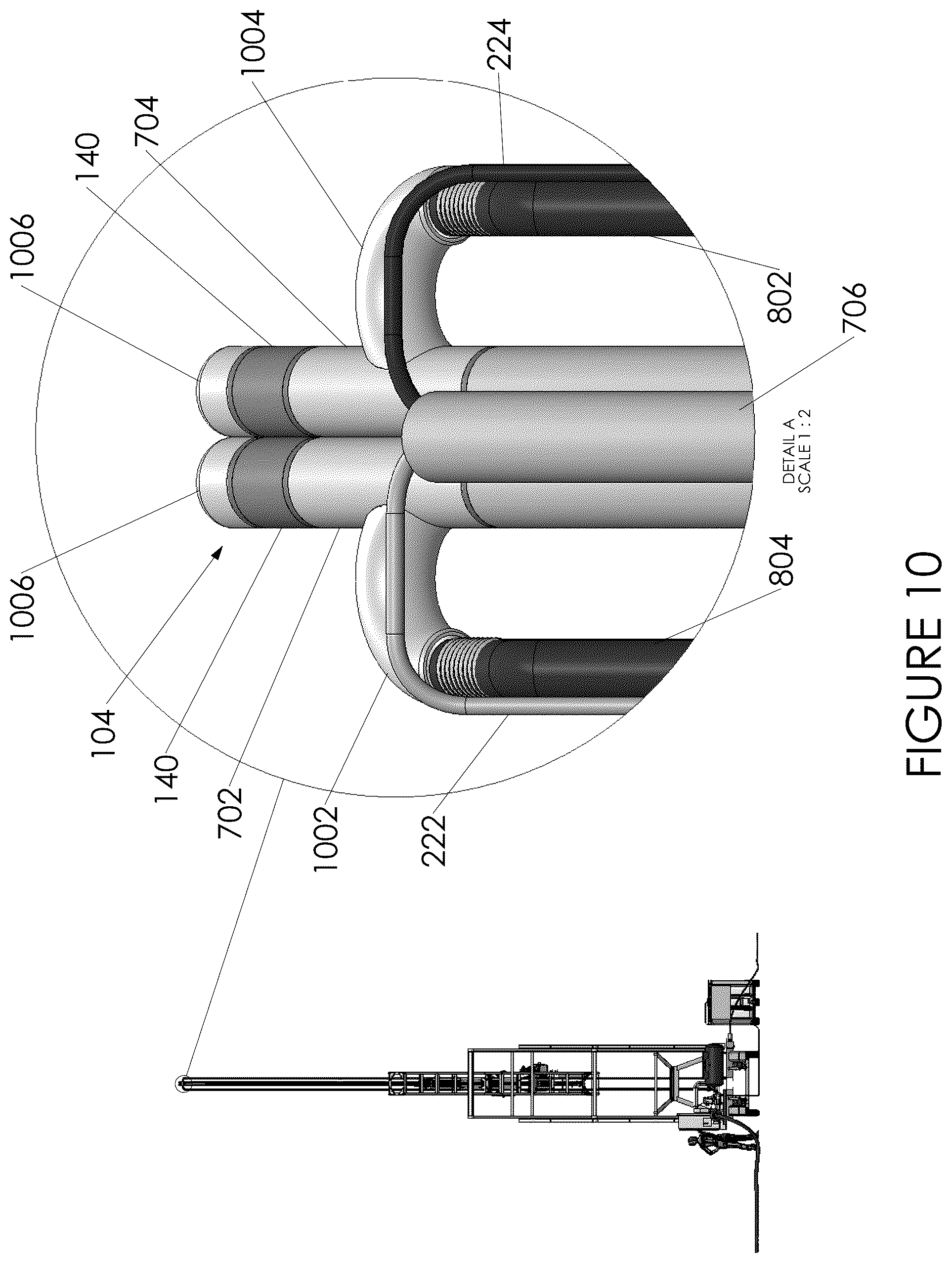 Patent US12599943 Figure 11 – System for spraying the interior of a container