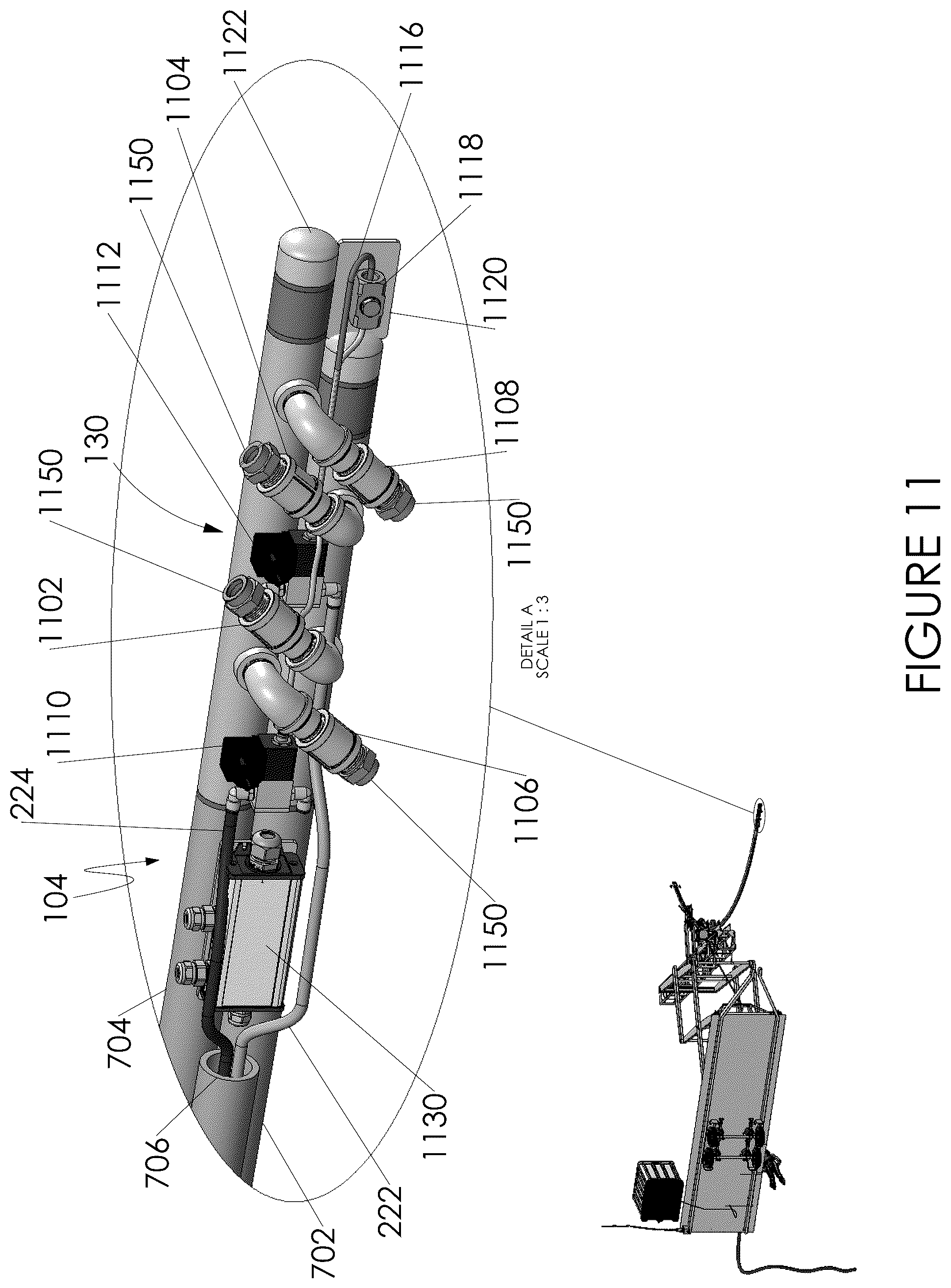 Patent US12599943 Figure 12 – System for spraying the interior of a container
