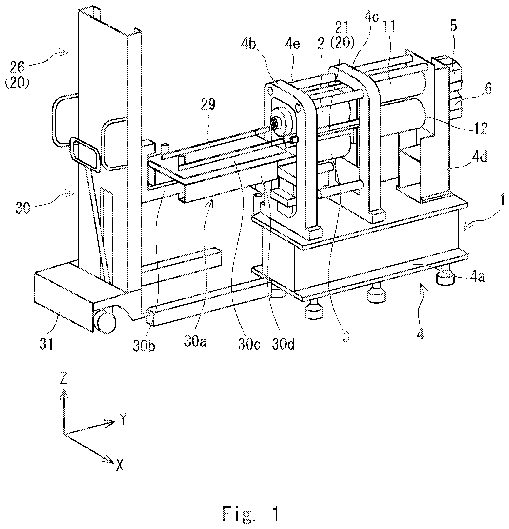 Patent US12599947 Figure 1 – Roller exchange mechanism for reduction roll apparatus