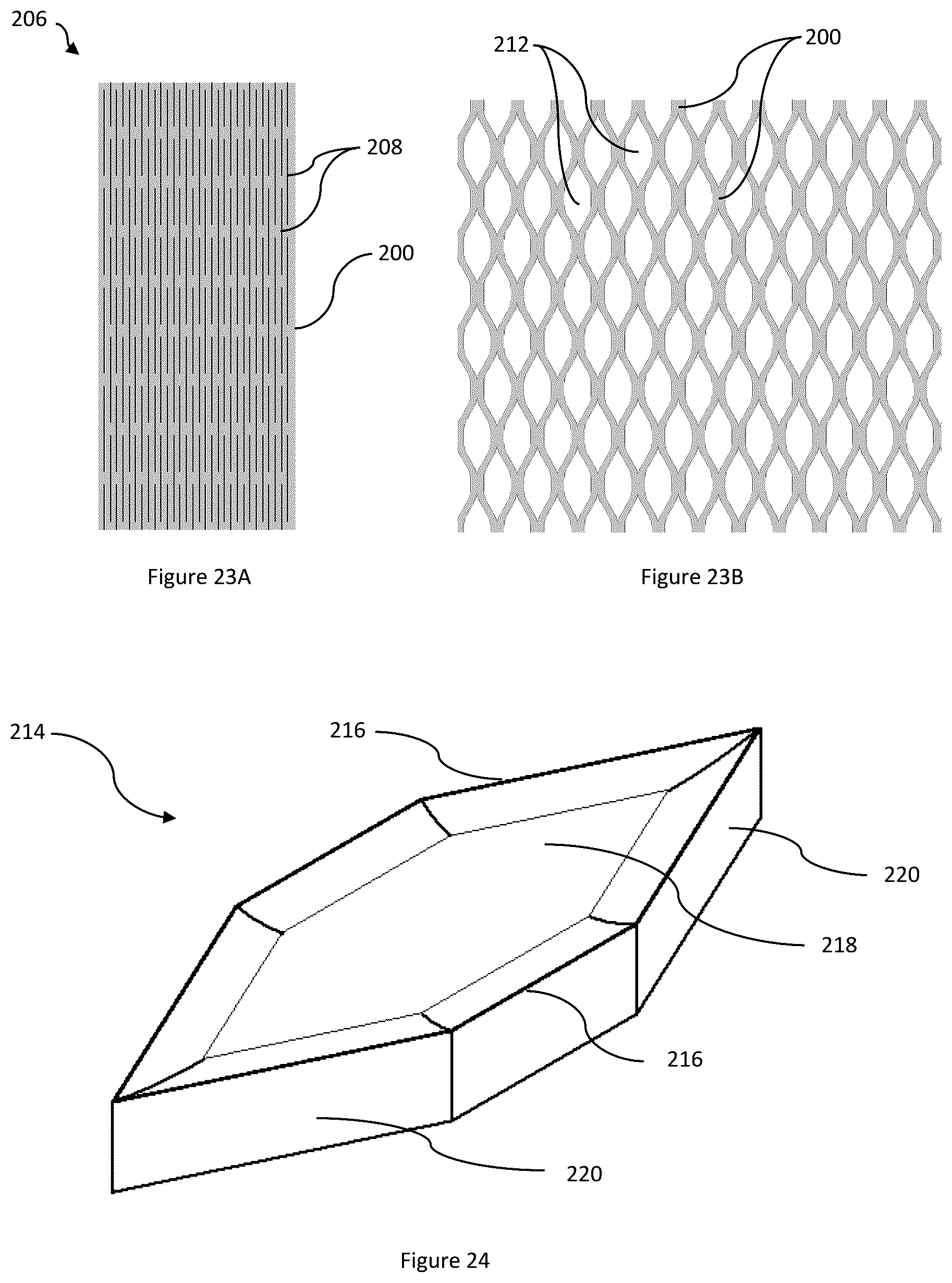 Patent US12599963 Figure 13 – Channeled hardfacing wear protection incorporating matrix composite and hard elements