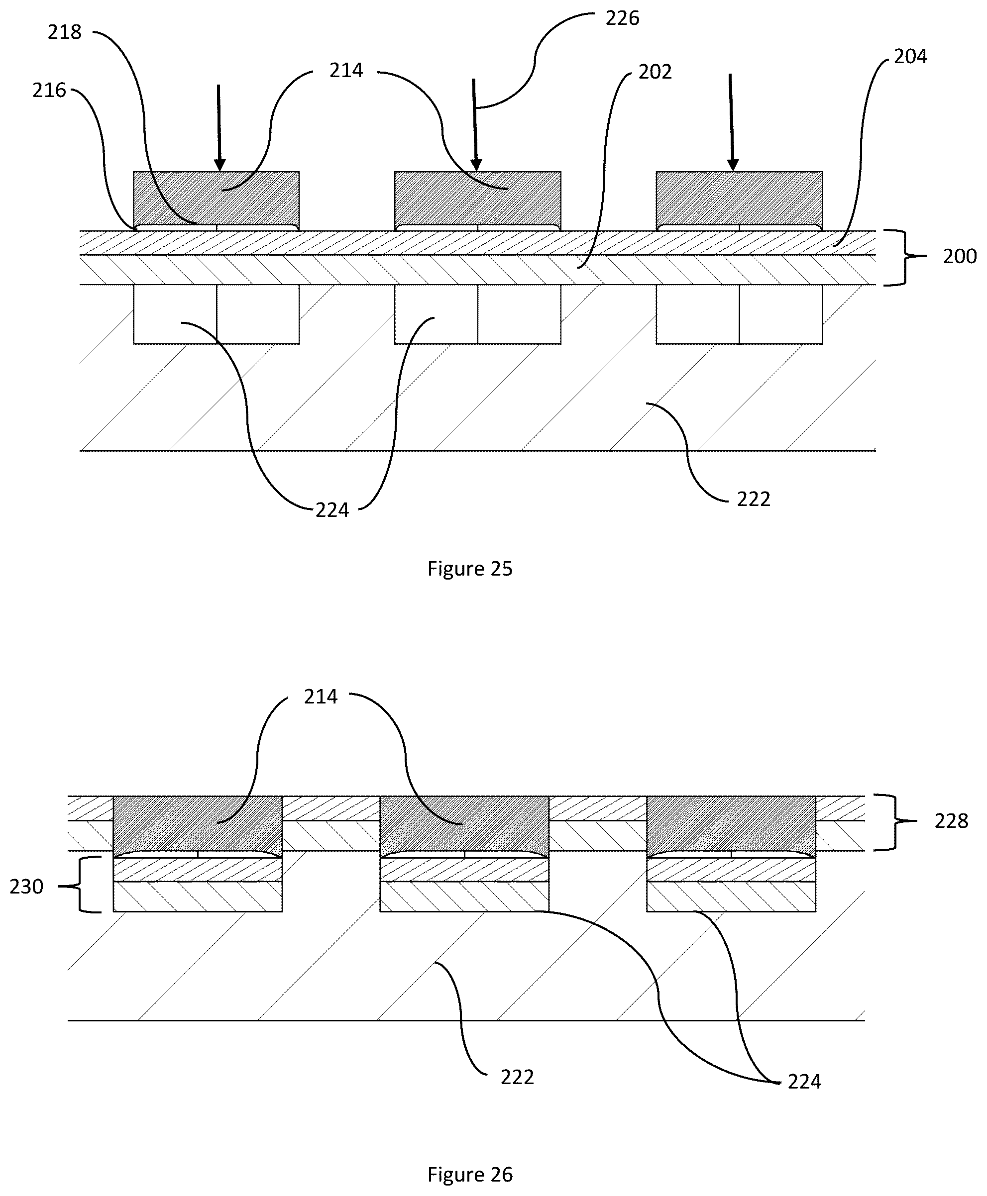 Patent US12599963 Figure 14 – Channeled hardfacing wear protection incorporating matrix composite and hard elements