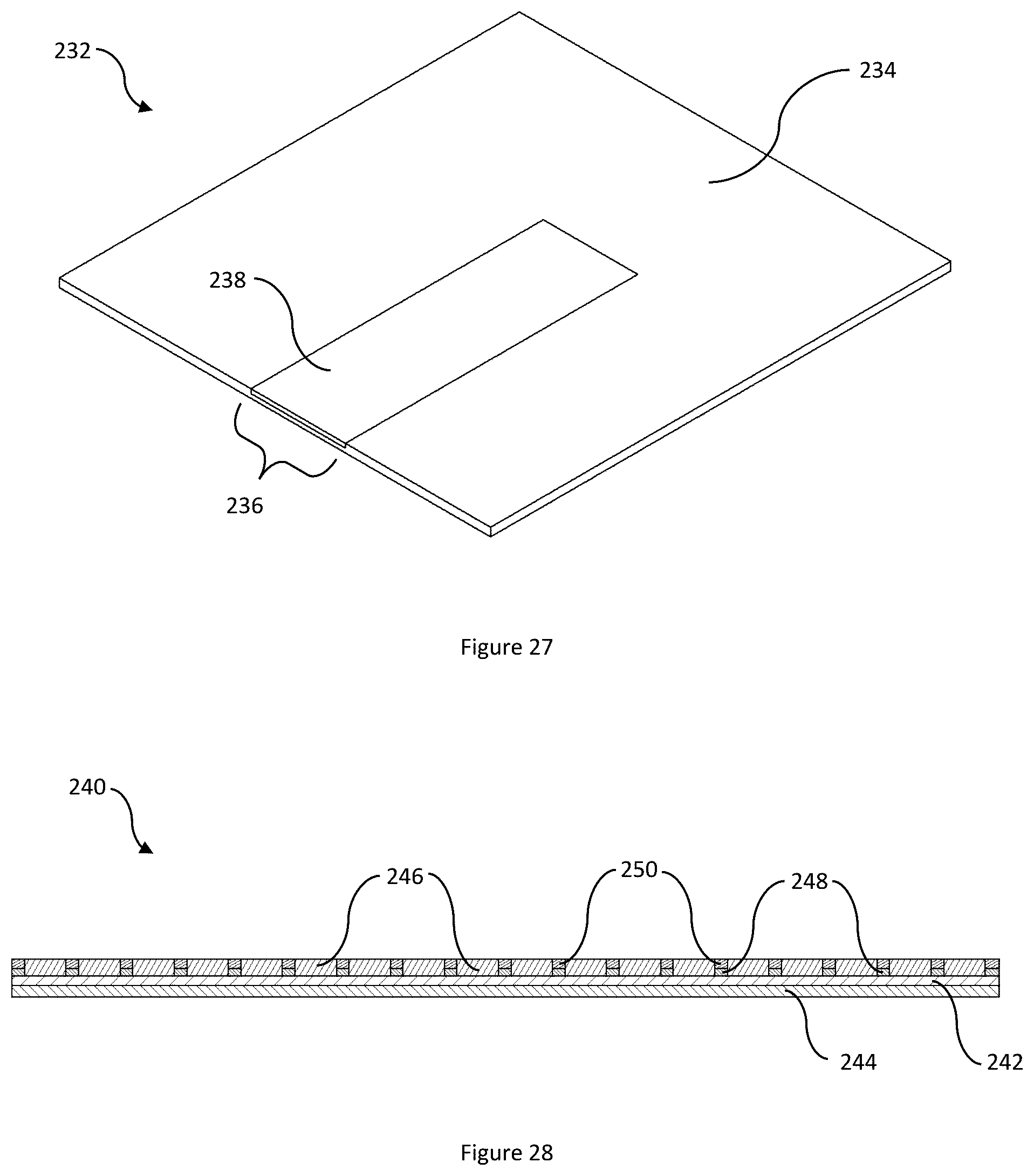 Patent US12599963 Figure 15 – Channeled hardfacing wear protection incorporating matrix composite and hard elements