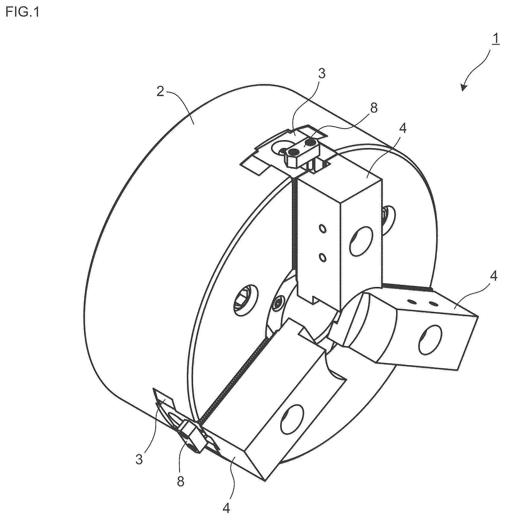 Patent US12599973 Figure 1 – Structure and chuck