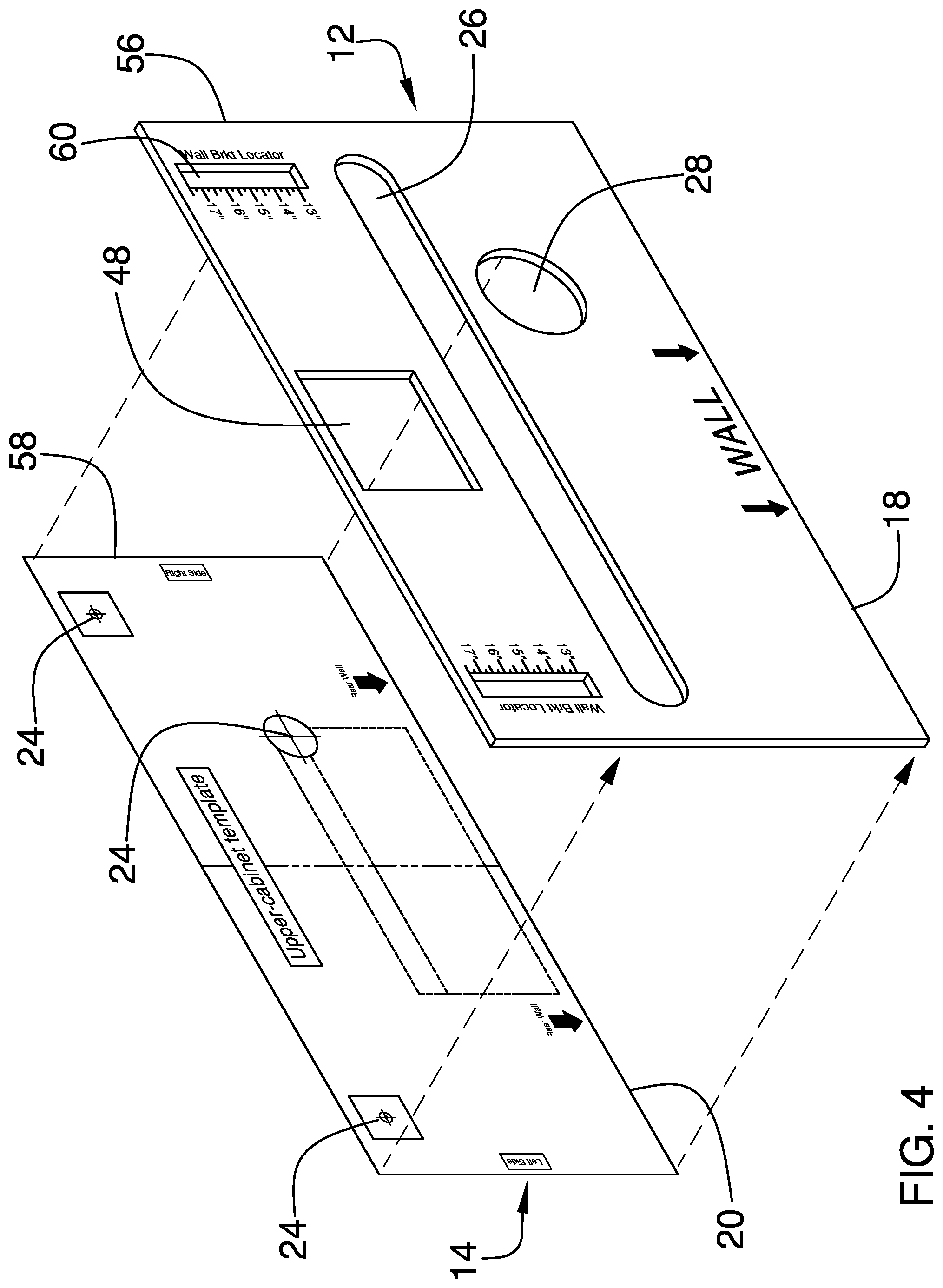 Patent US12599974 Figure 3 – Mounting bracket template support and method