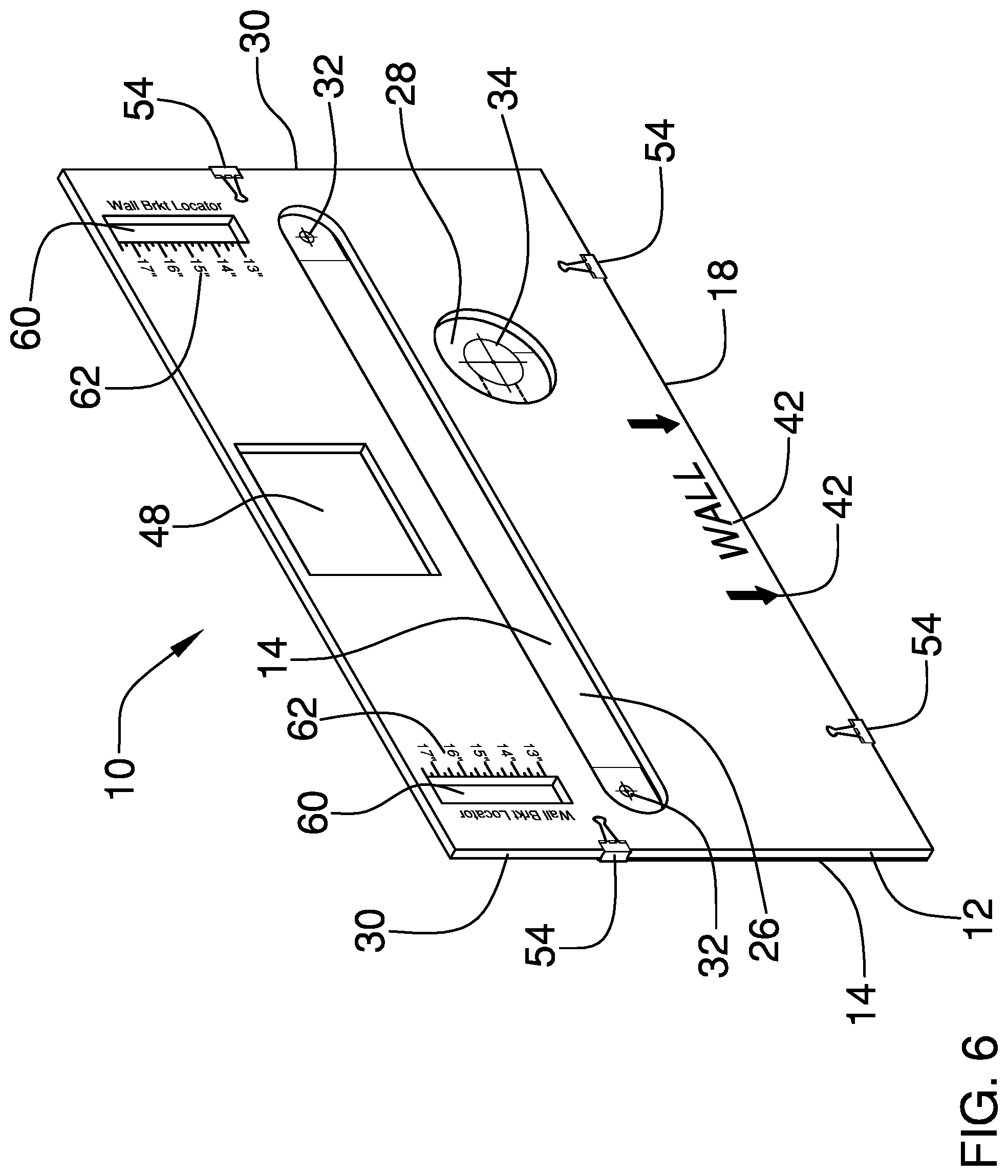 Patent US12599974 Figure 5 – Mounting bracket template support and method