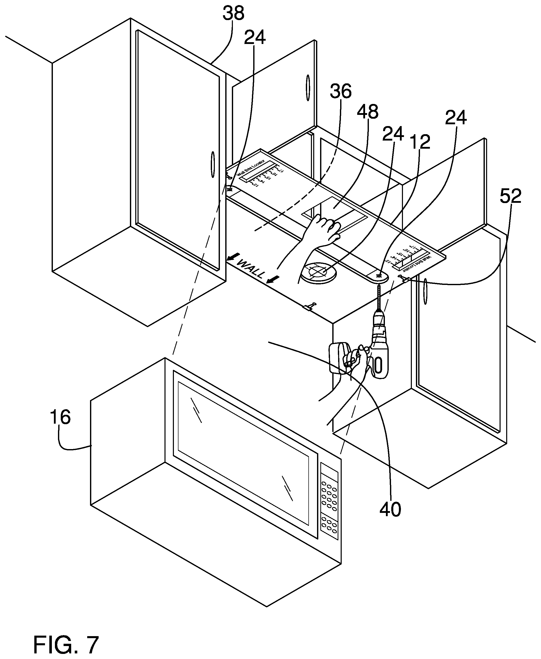 Patent US12599974 Figure 6 – Mounting bracket template support and method