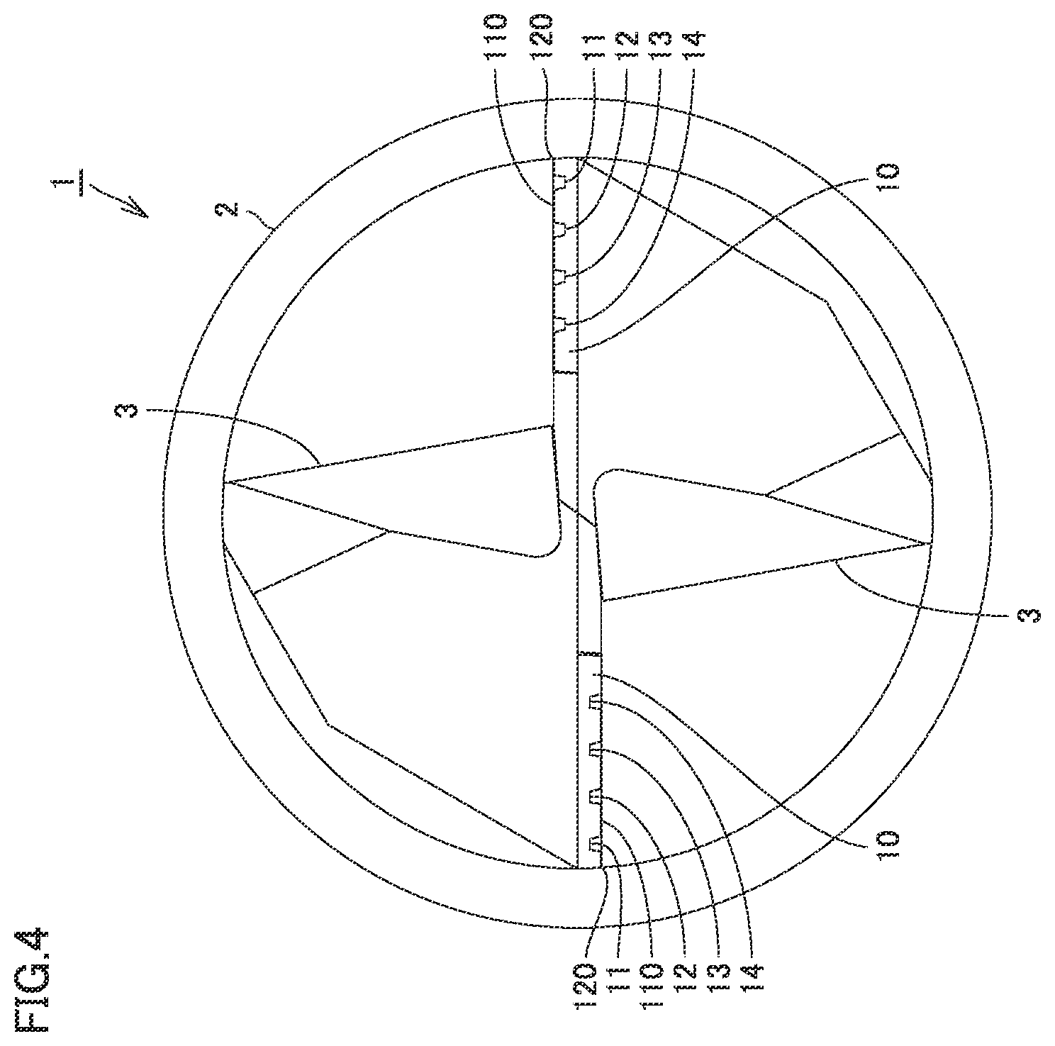 Patent US12599975 Figure 4 – Rotary cutting tool